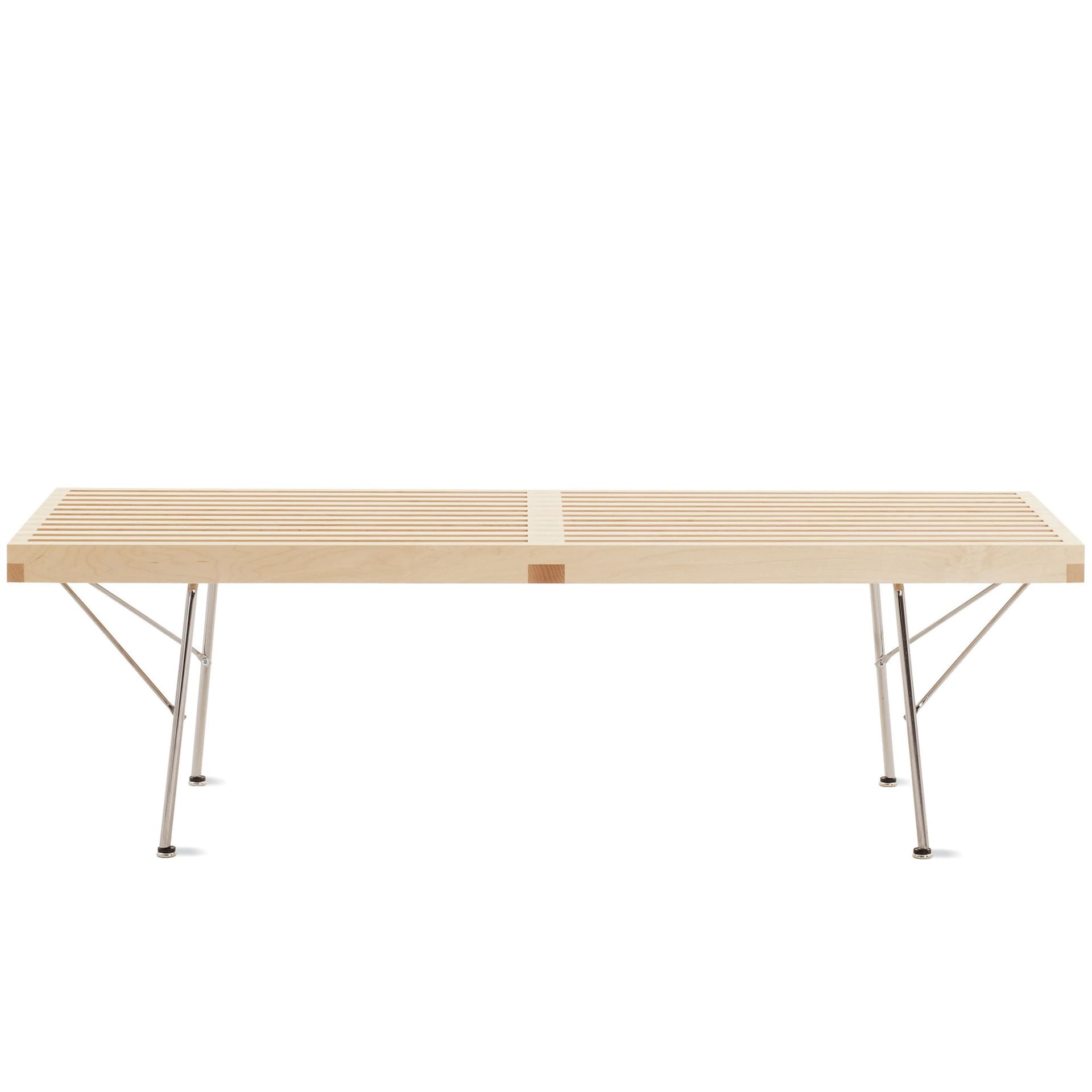 george nelson platform bench with metal base / 48" / natural maple slats