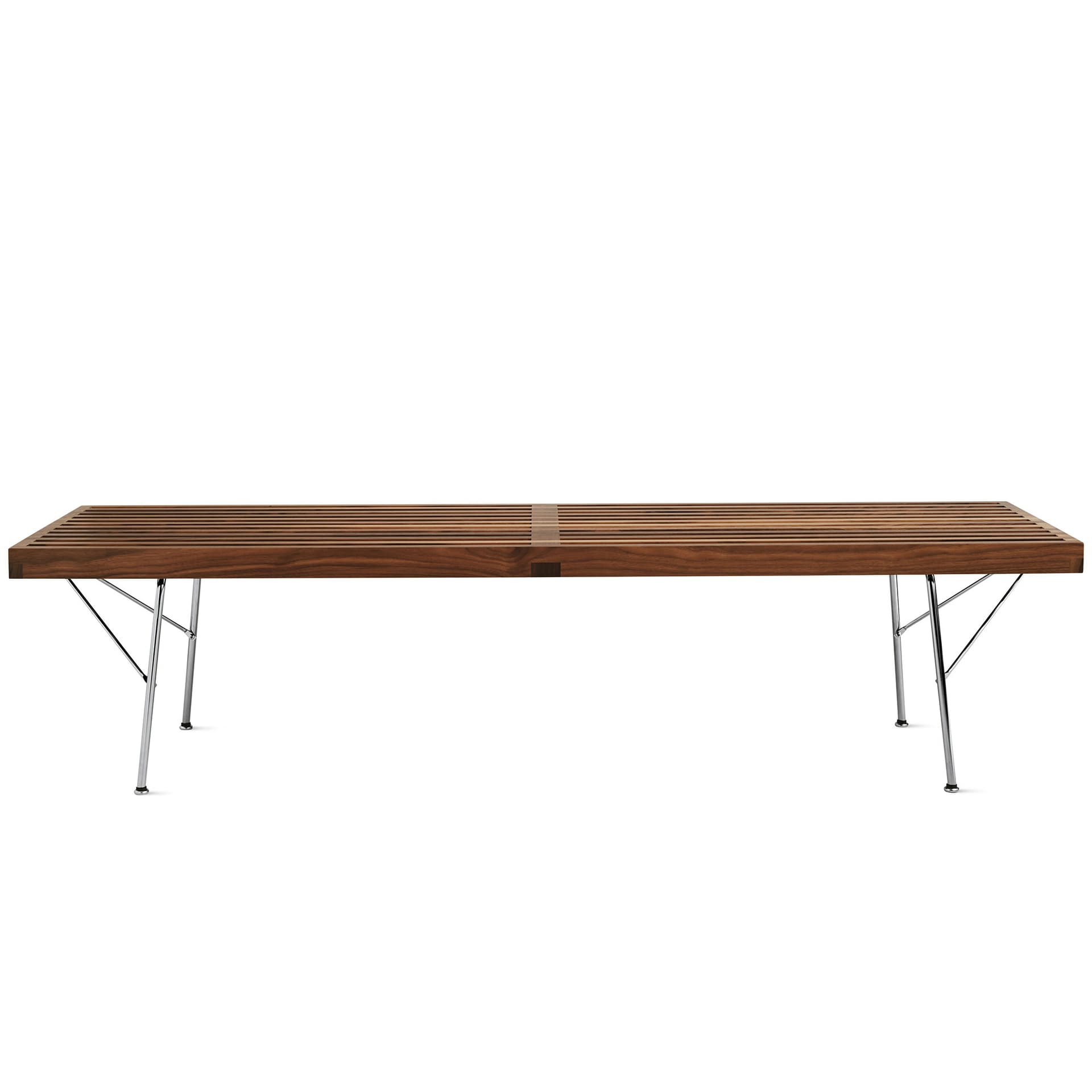 george nelson platform bench with metal base / 60" / walnut slats