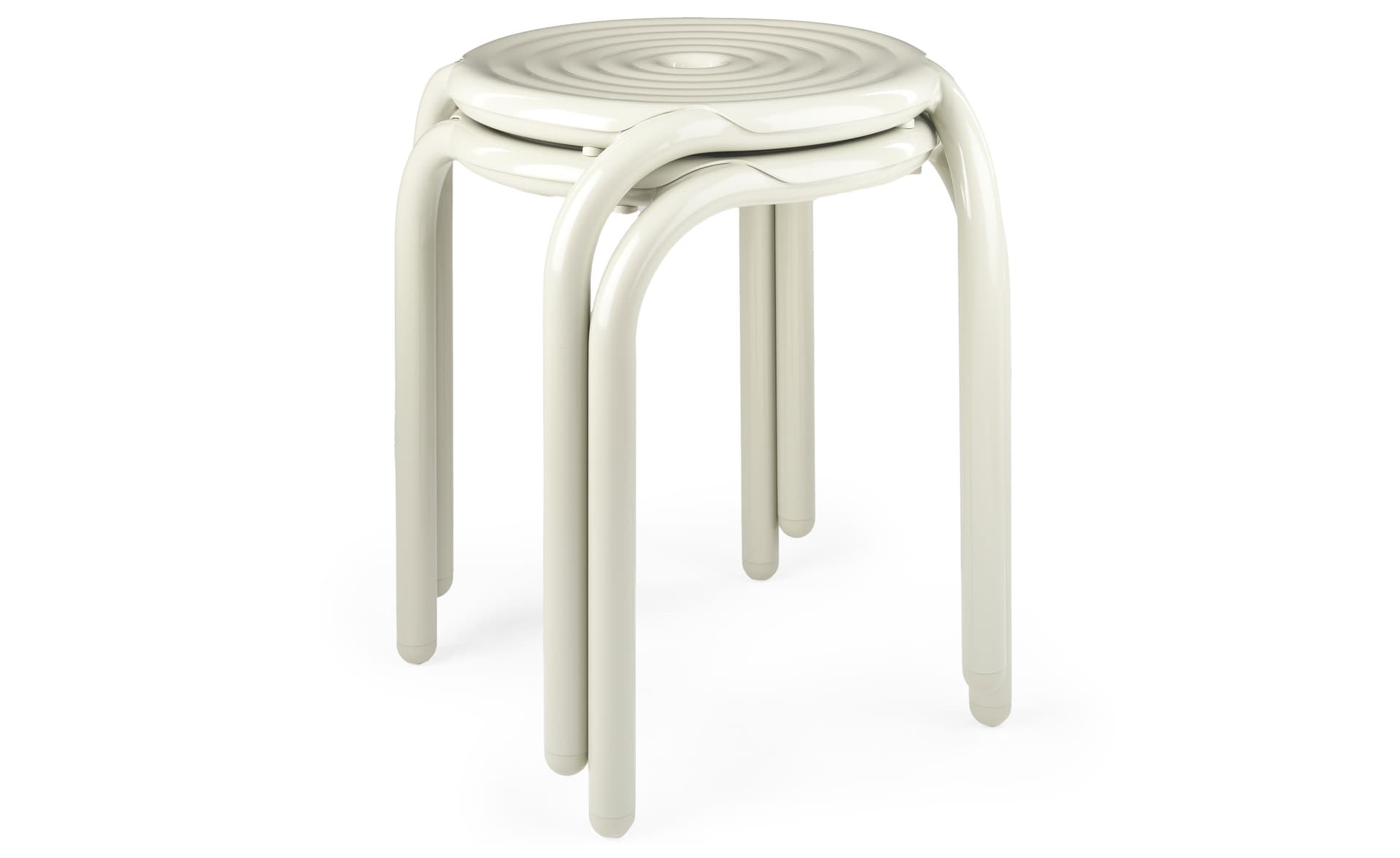 Groove Outdoor Stool Set of 2 / putty