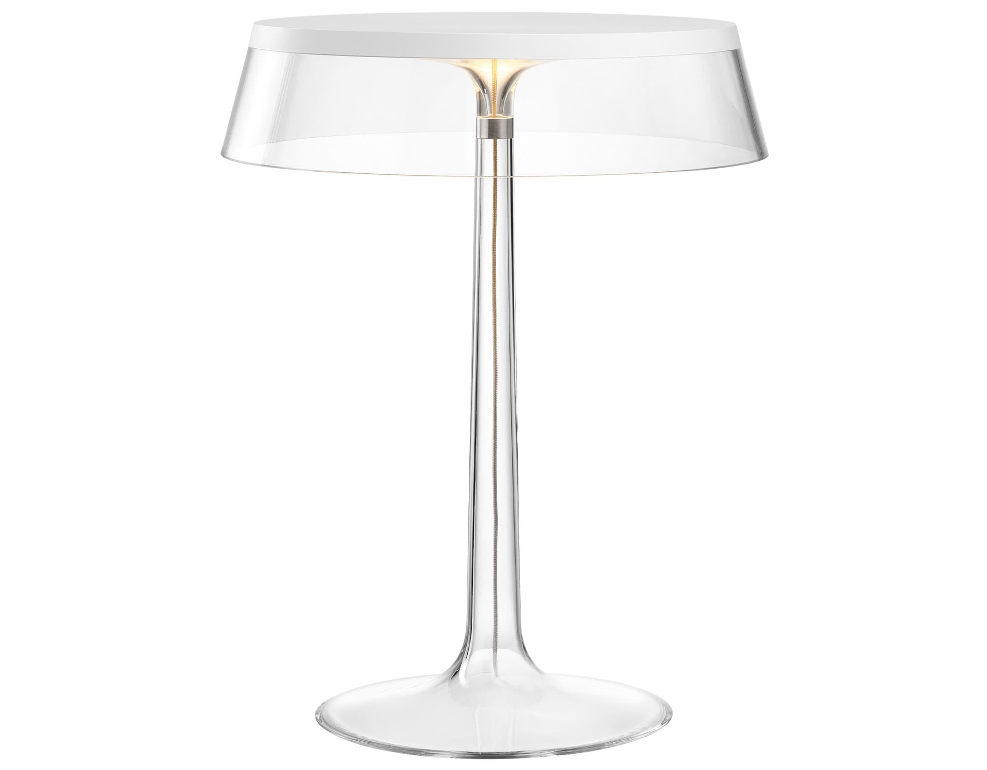 bon jour table lamp / white / transparent