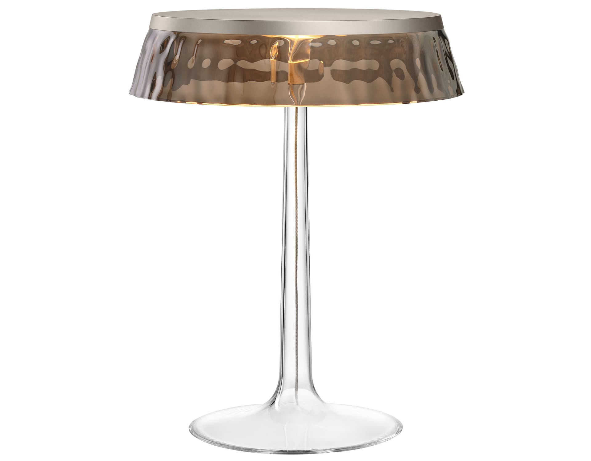 bon jour table lamp / matte chrome / fumee
