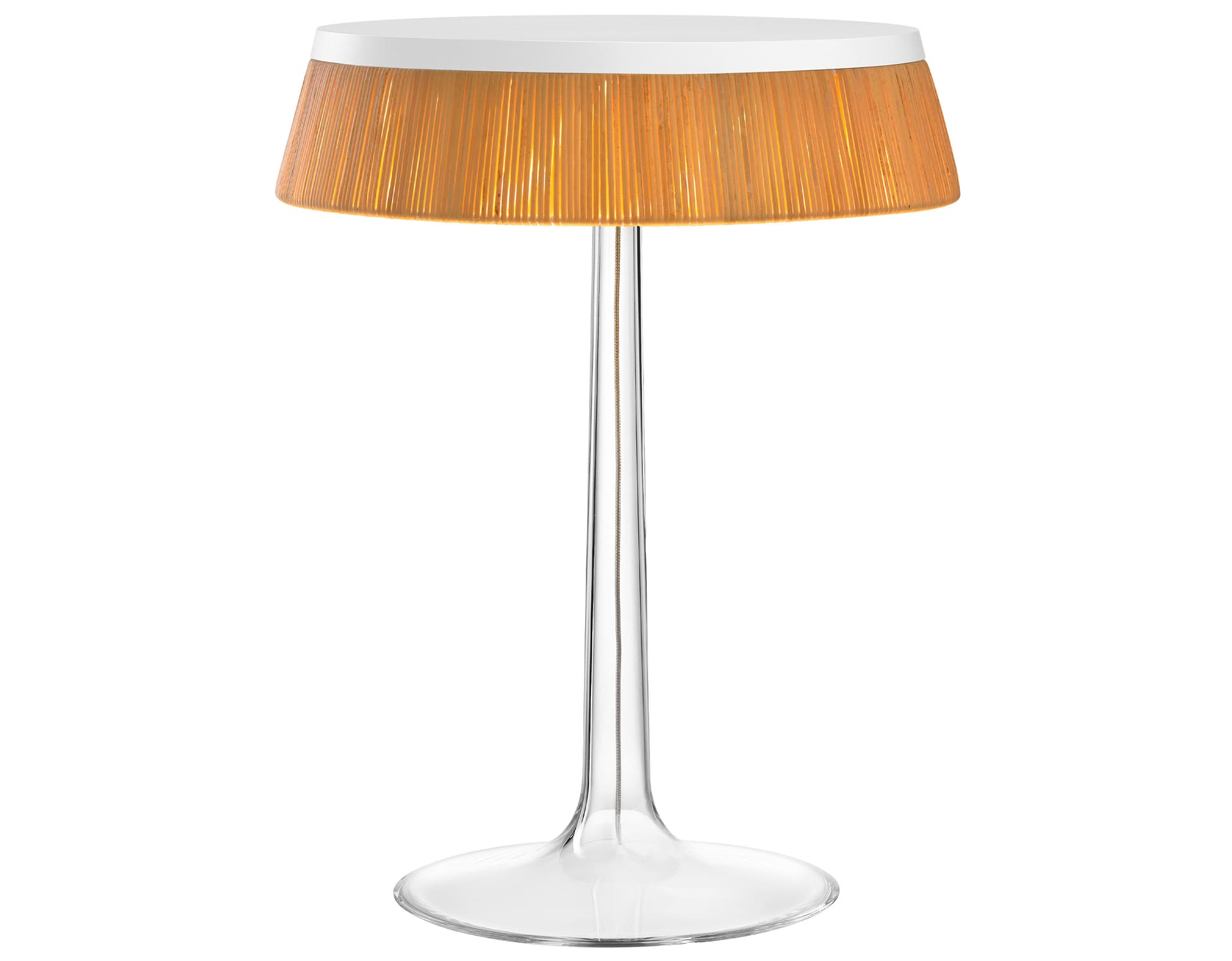 bon jour table lamp / white / rattan