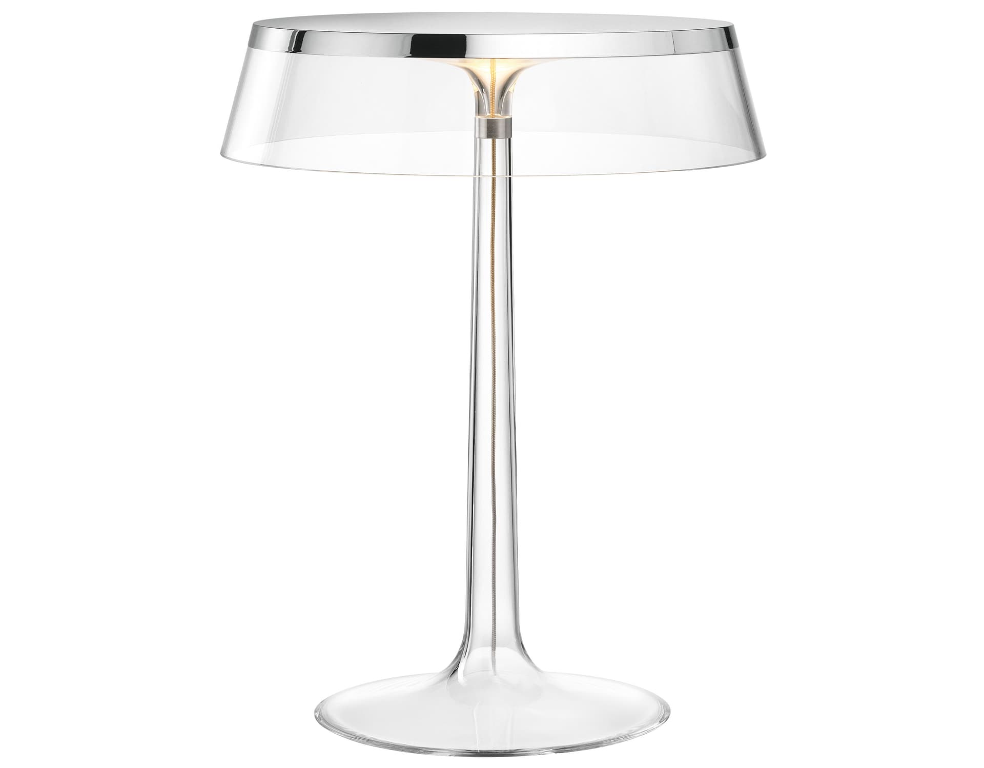 bon jour table lamp / chrome / transparent