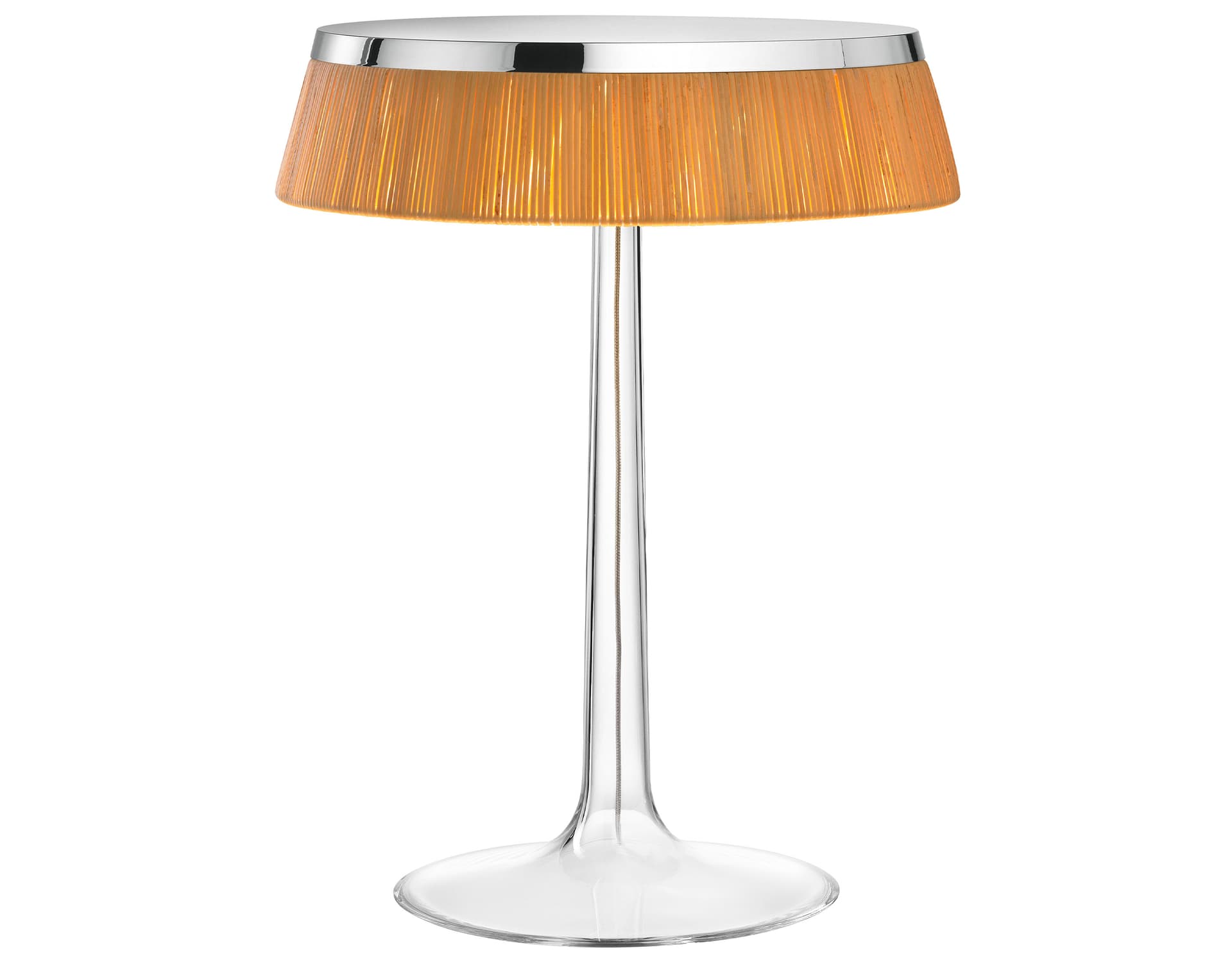 bon jour table lamp / chrome / rattan