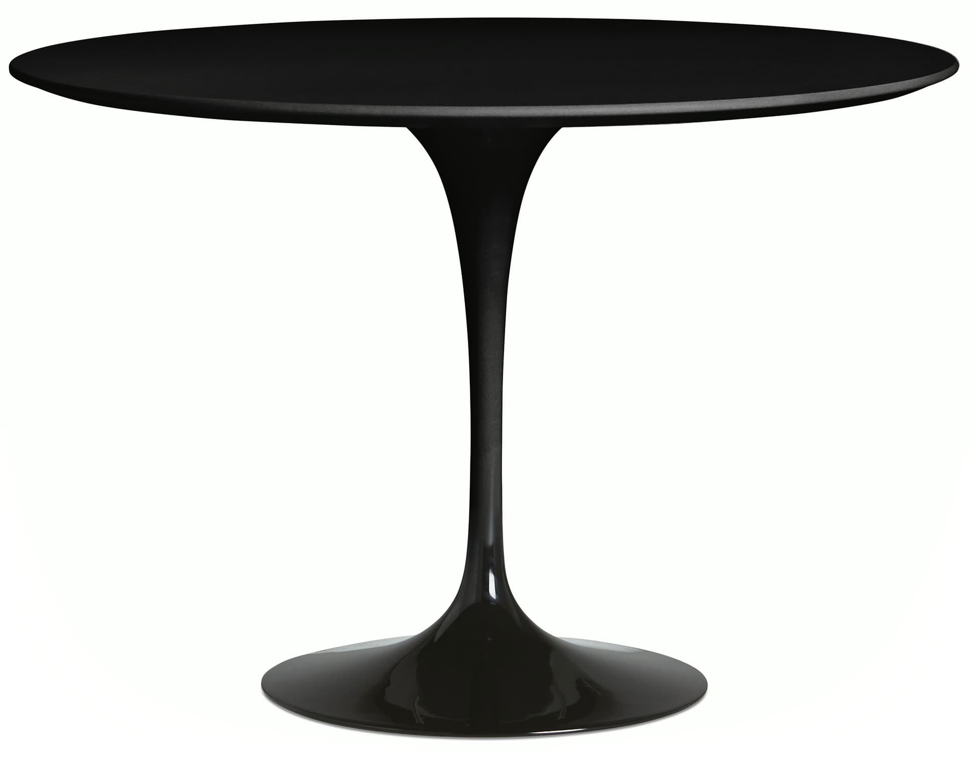 saarinen dining table - 42" round / high gloss - black / laminate - black