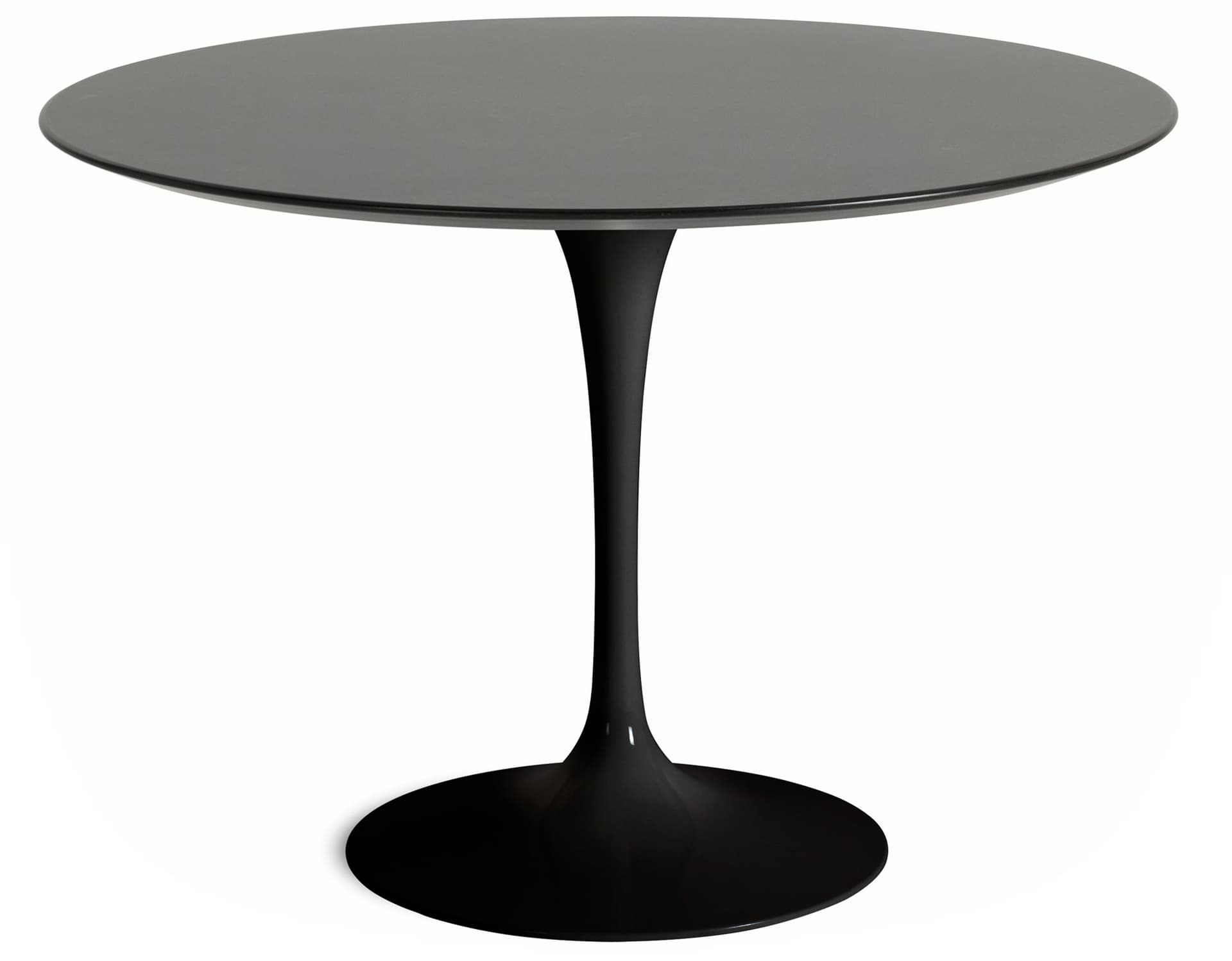 saarinen dining table - 42" round / high gloss - black / veneer - topo noir