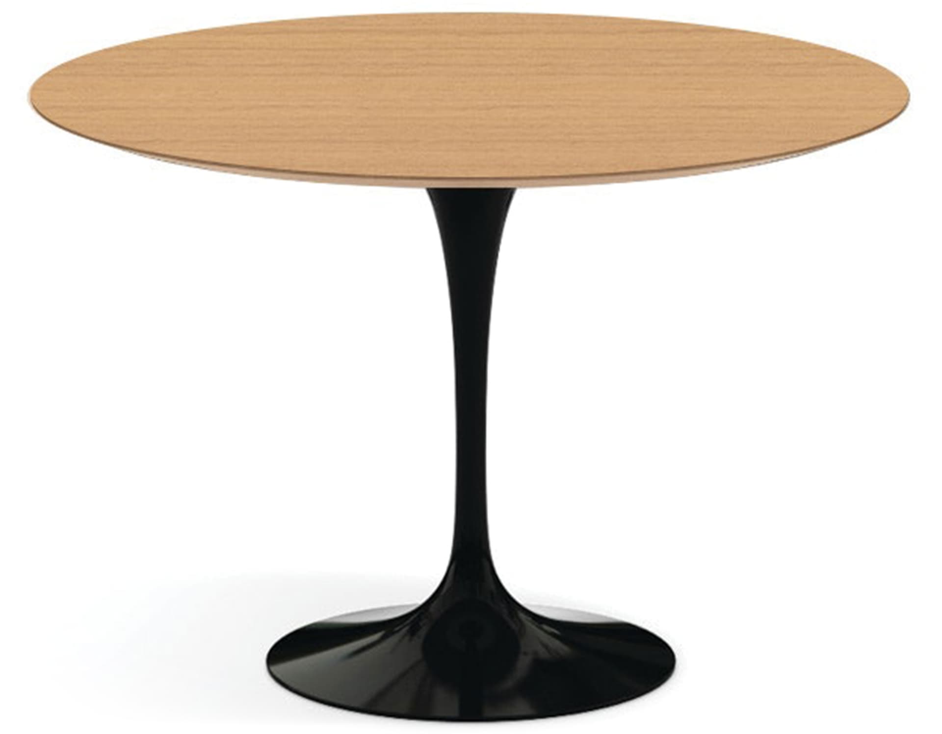saarinen dining table - 42" round / high gloss - black / veneer - light oak