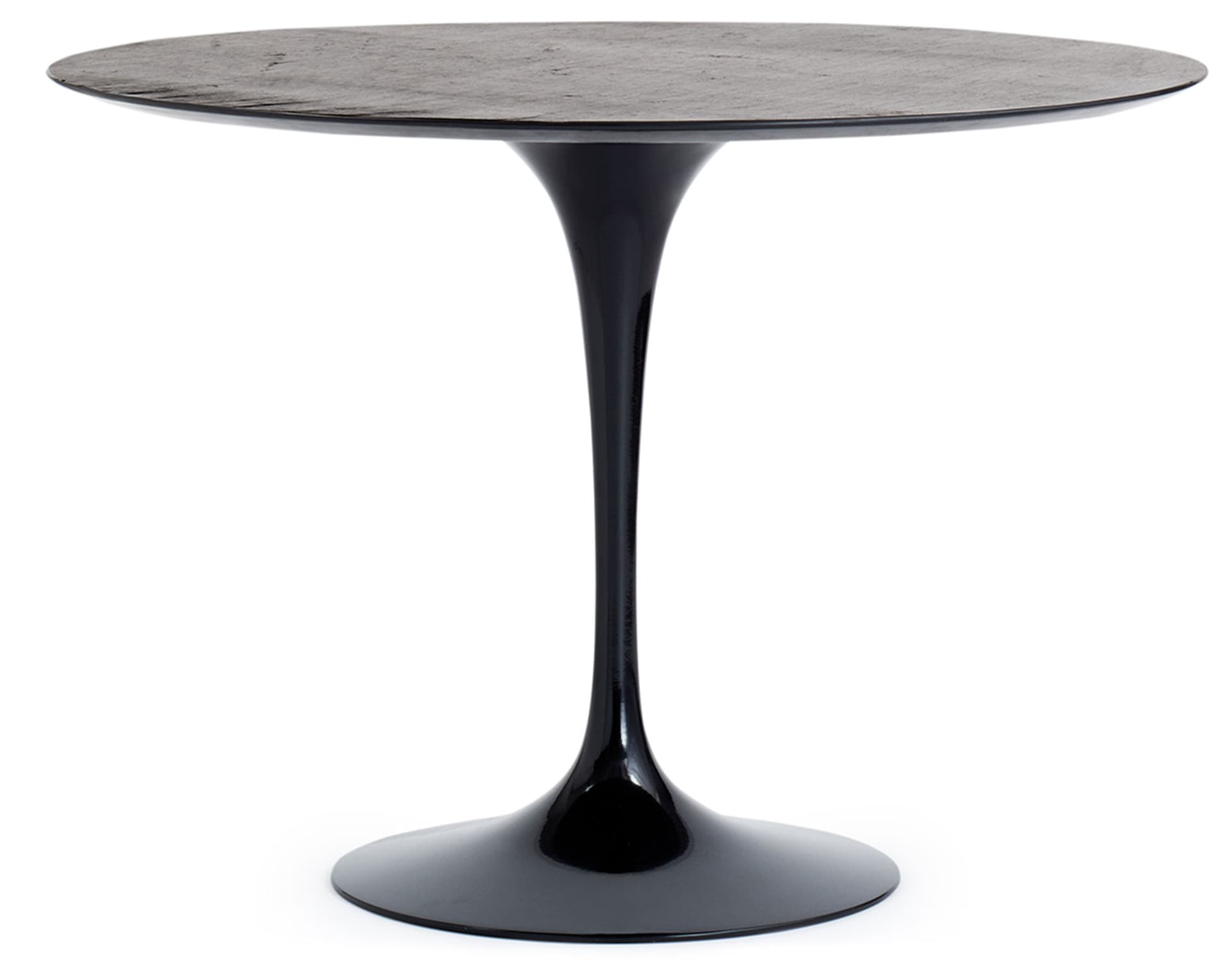 saarinen dining table - 42" round / high gloss - black / slate - natural