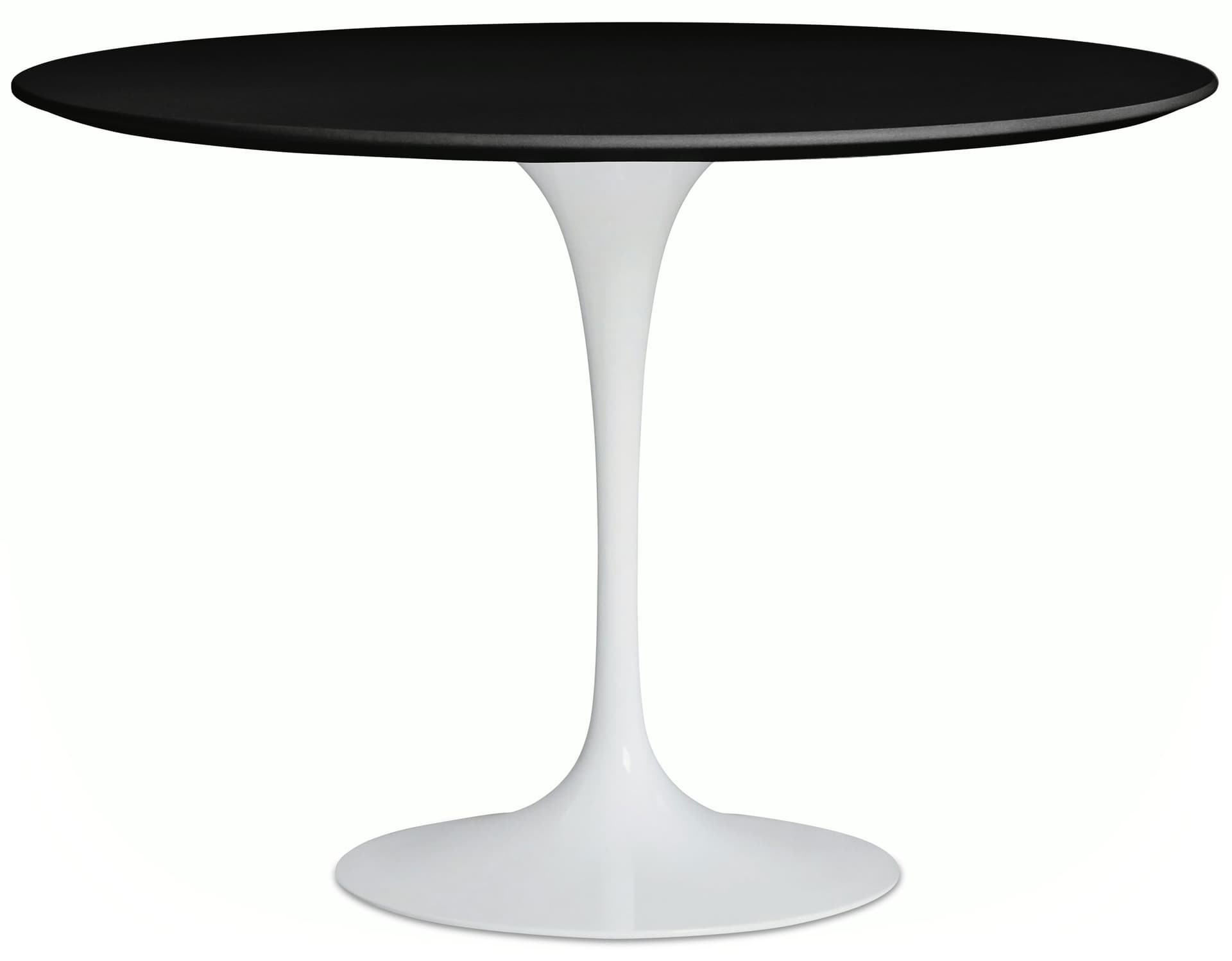 saarinen dining table - 42" round / high gloss - white / laminate - black