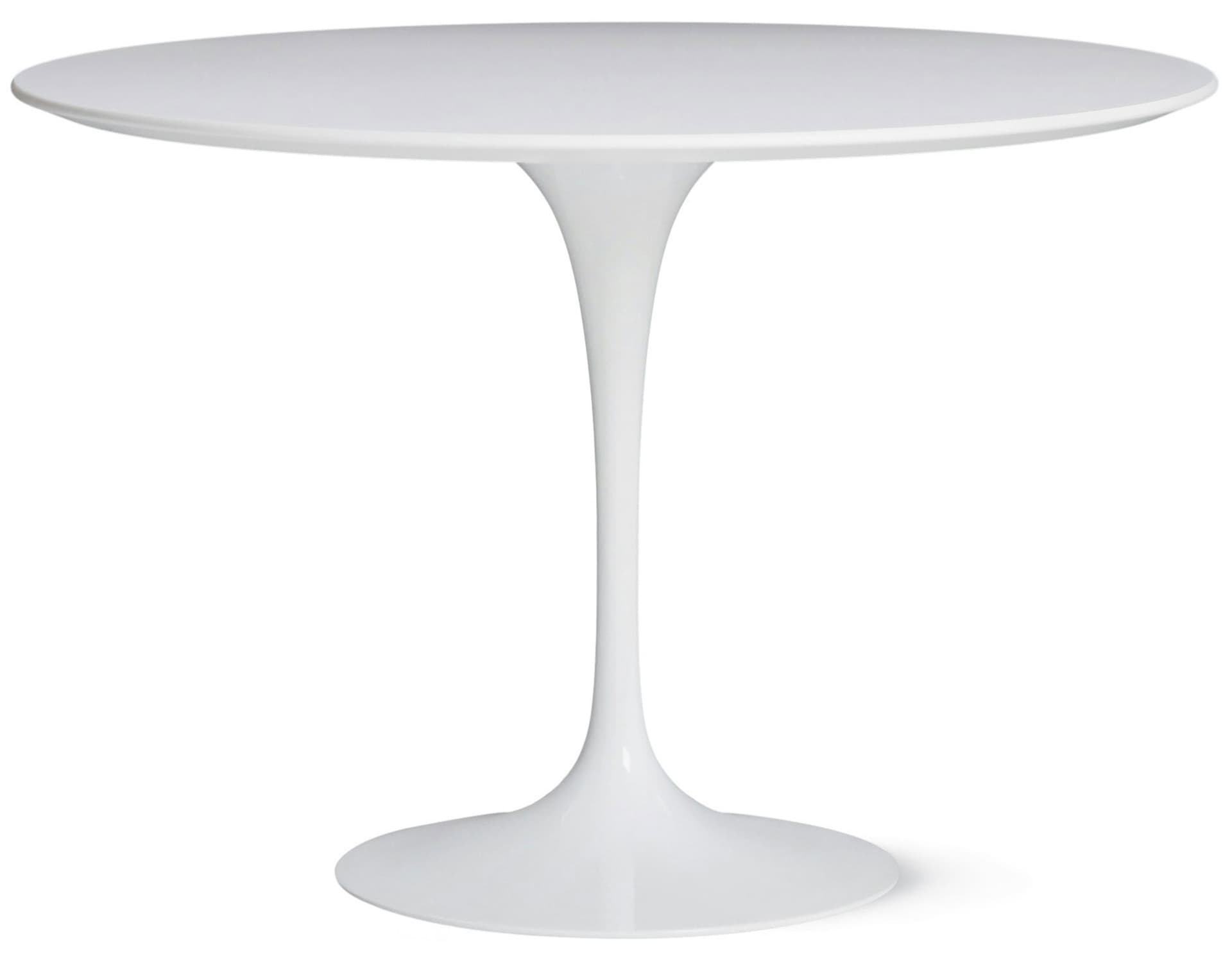 saarinen dining table - 42" round / high gloss - white / laminate - white