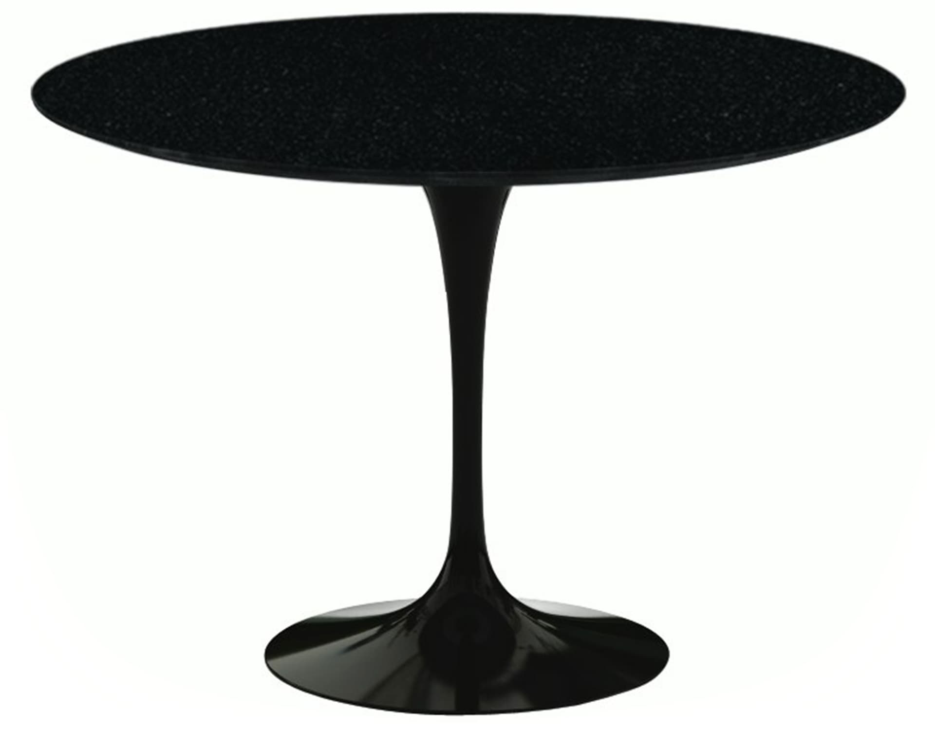 saarinen dining table - 42" round / high gloss - black / granite - black andes