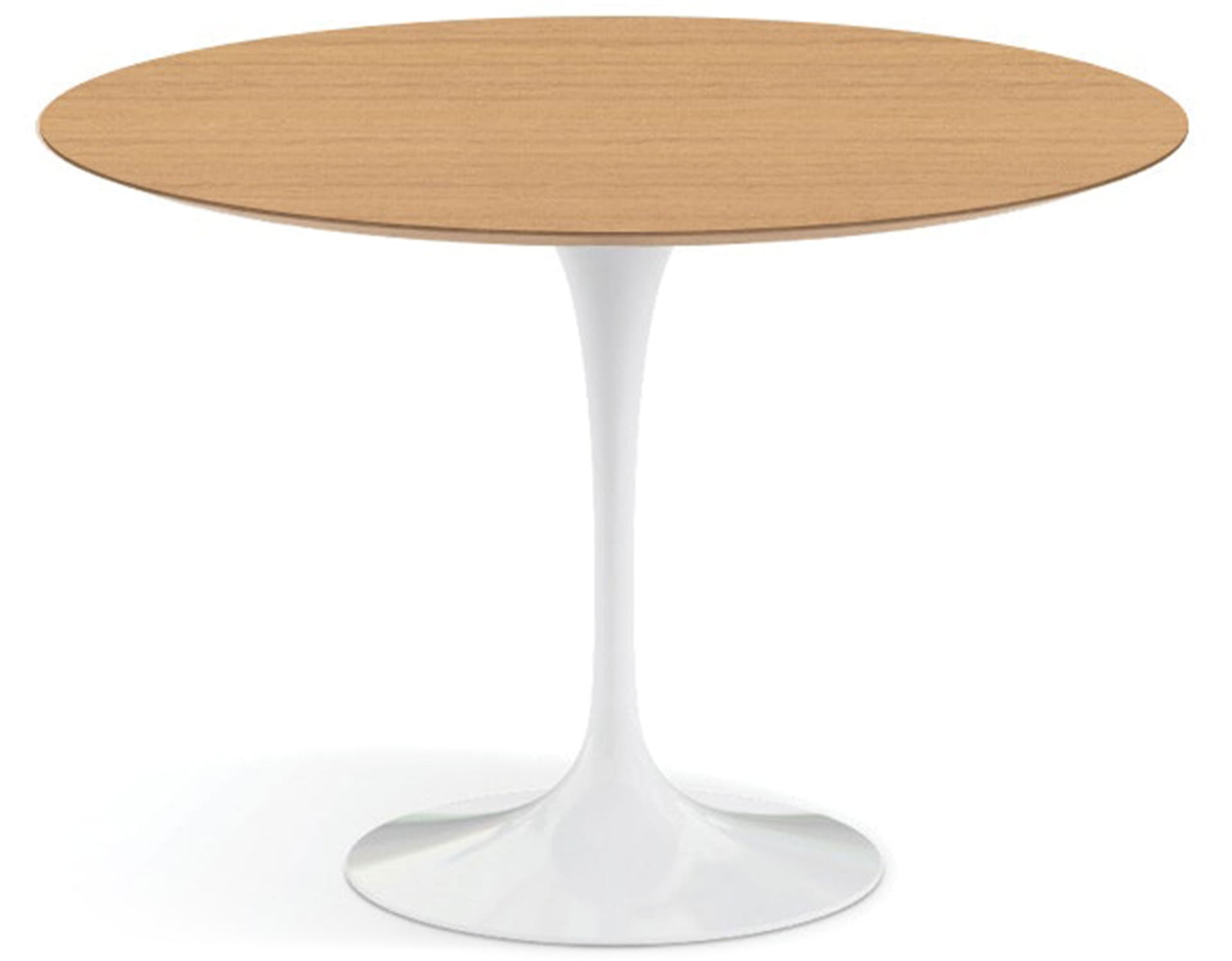 saarinen dining table - 42" round / high gloss - white / veneer - light oak