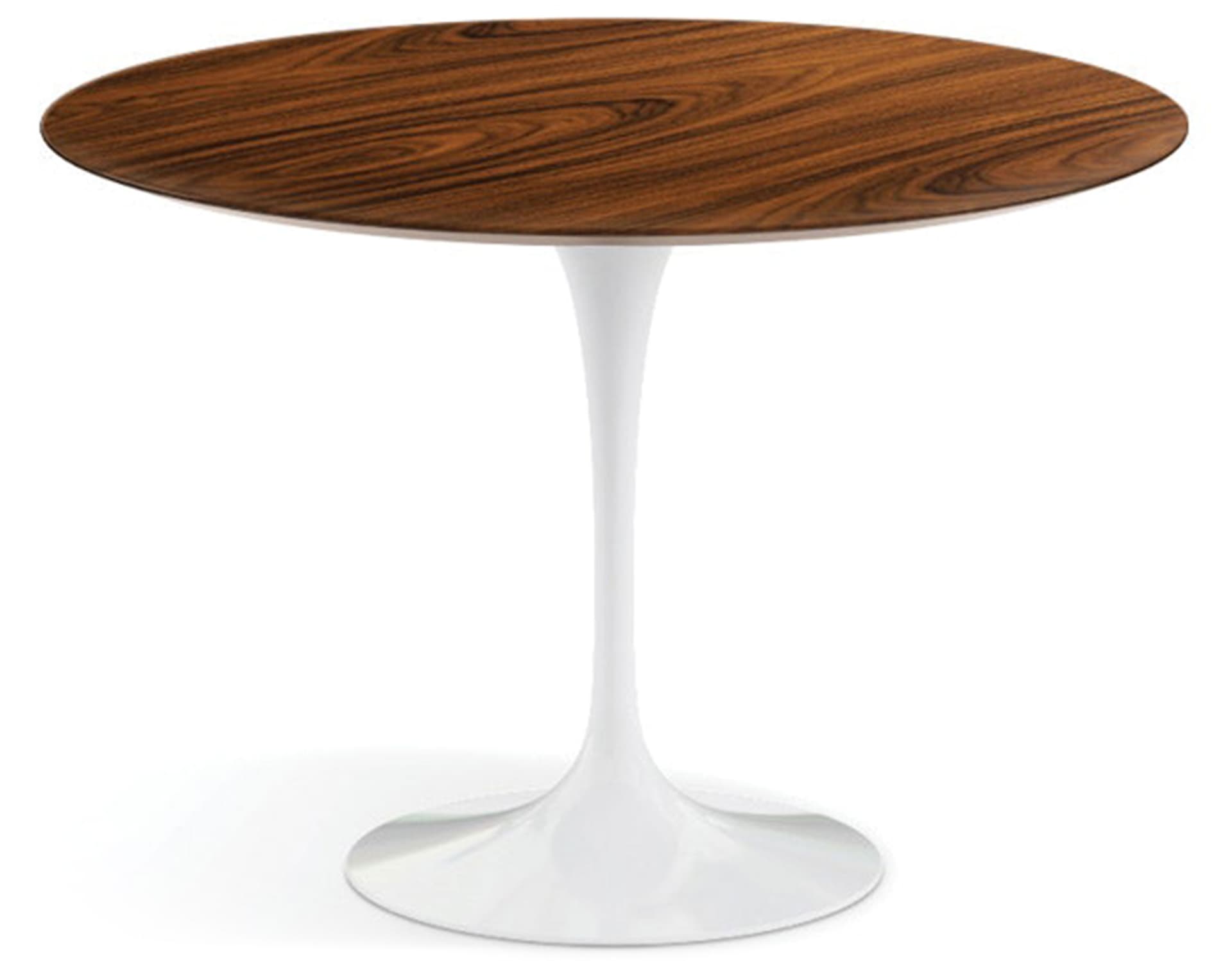 saarinen dining table - 42" round / high gloss - white / veneer - rosewood