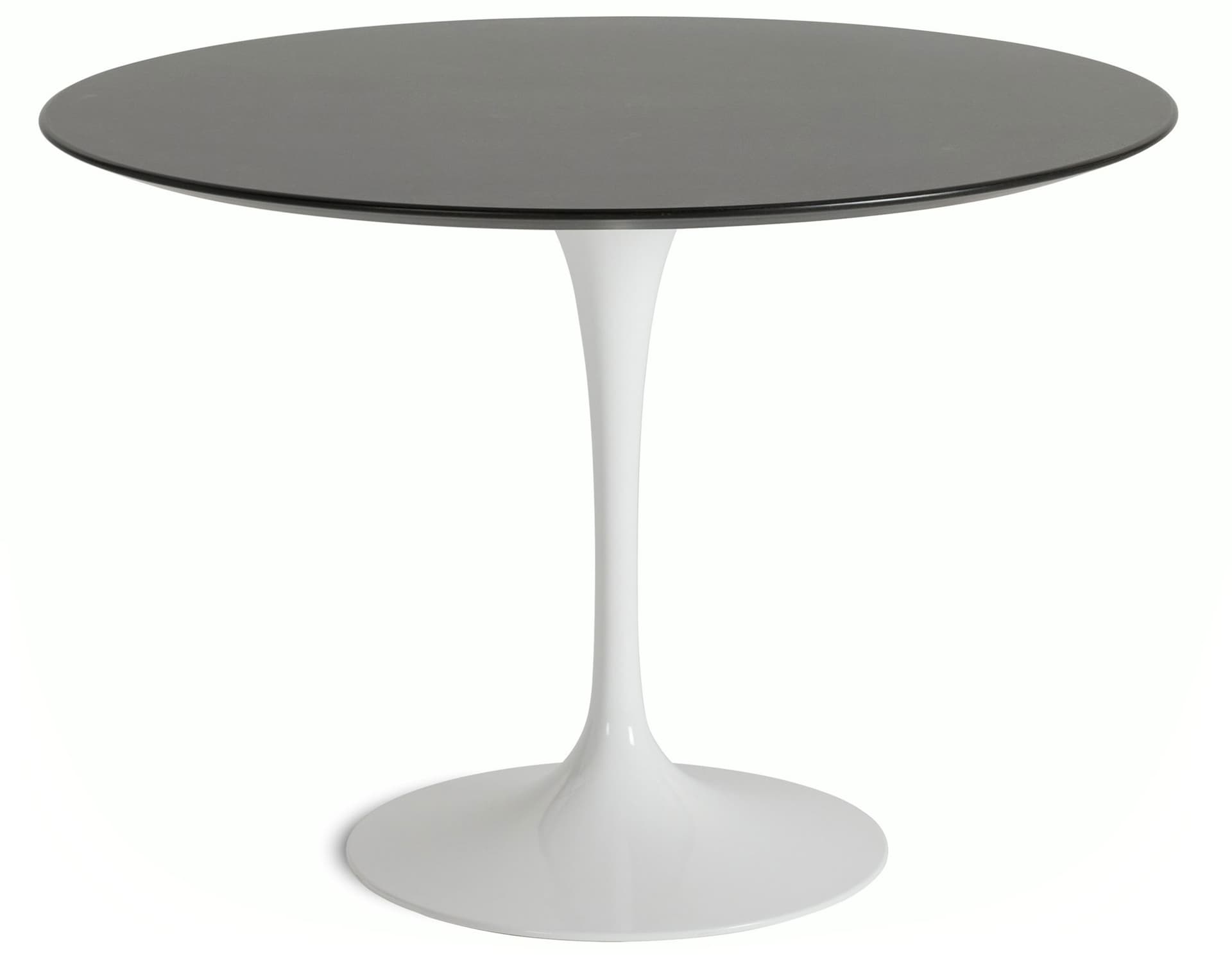 saarinen dining table - 42" round / high gloss - white / veneer - topo noir