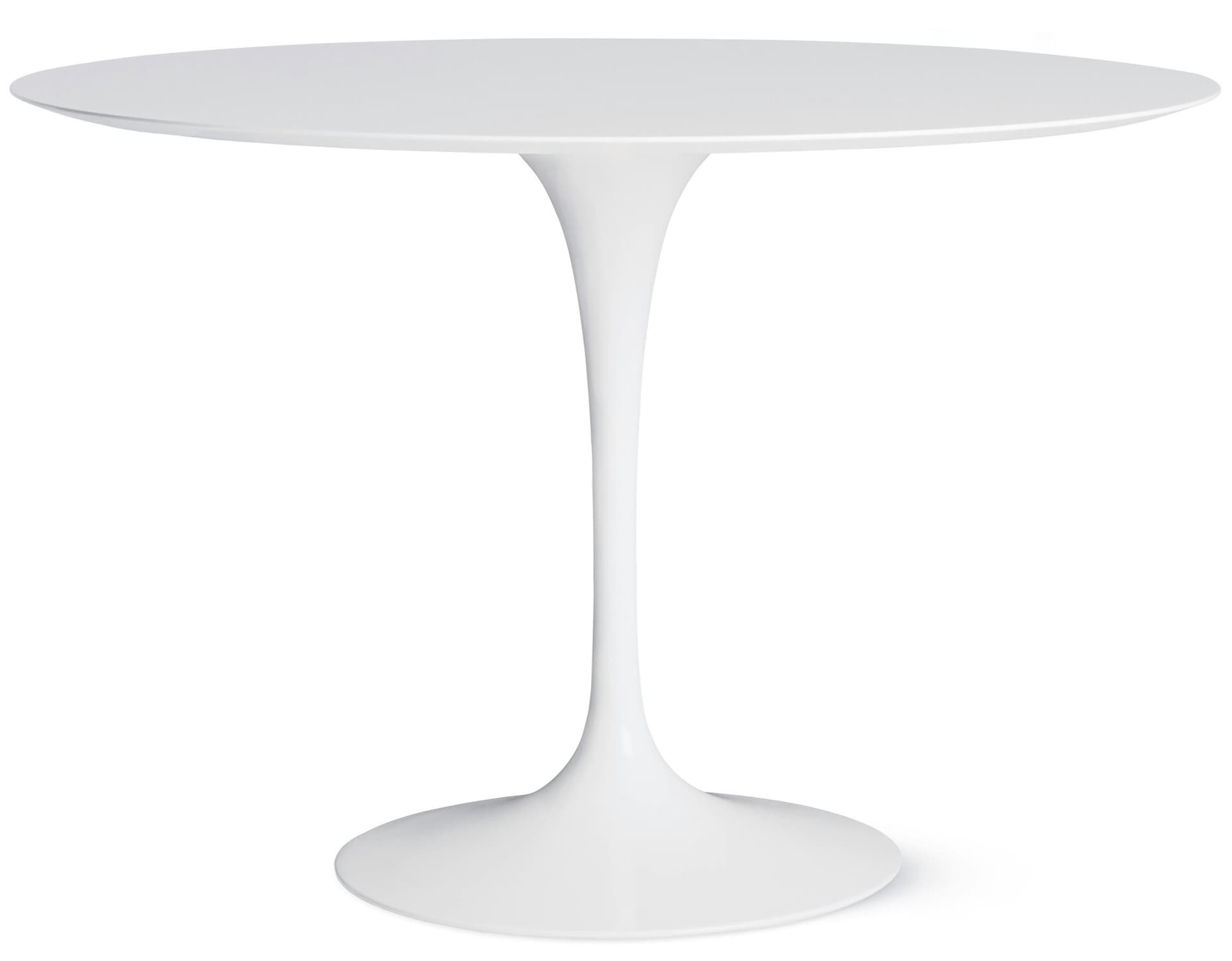 saarinen dining table - 42" round / high gloss - white / engineered stone - vetro bianco