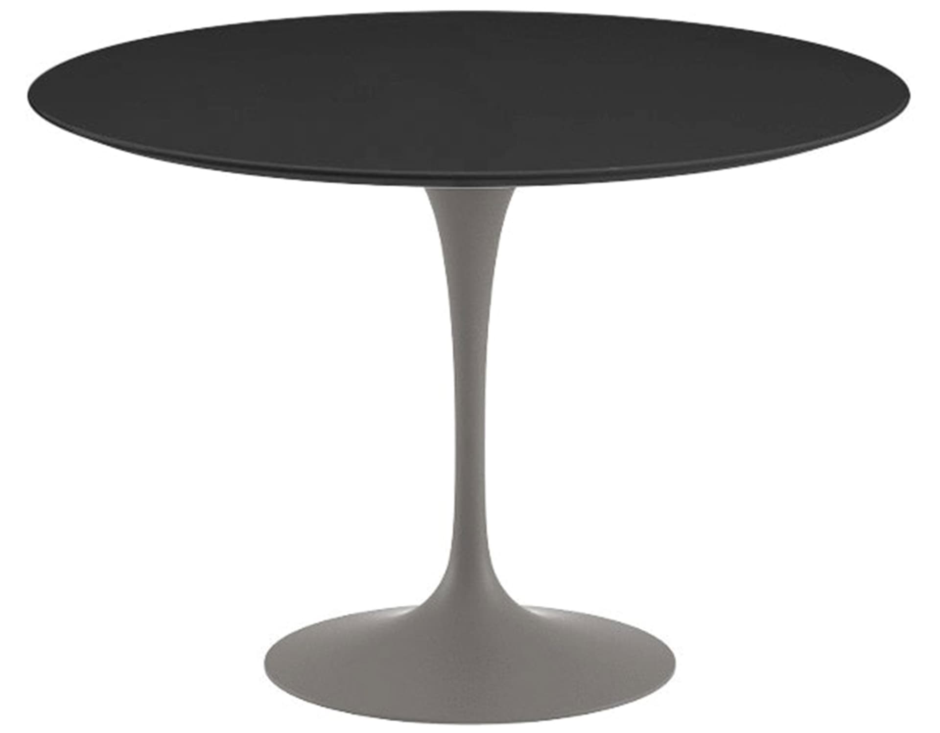 saarinen dining table - 42" round / satin - grey / laminate - black