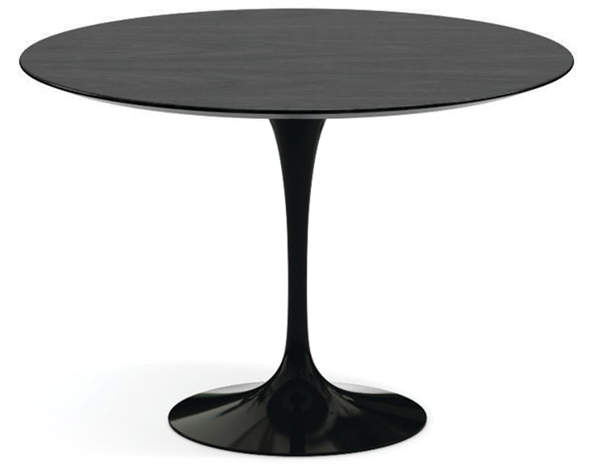 saarinen dining table - 42" round / high gloss - black / veneer - ebonized walnut