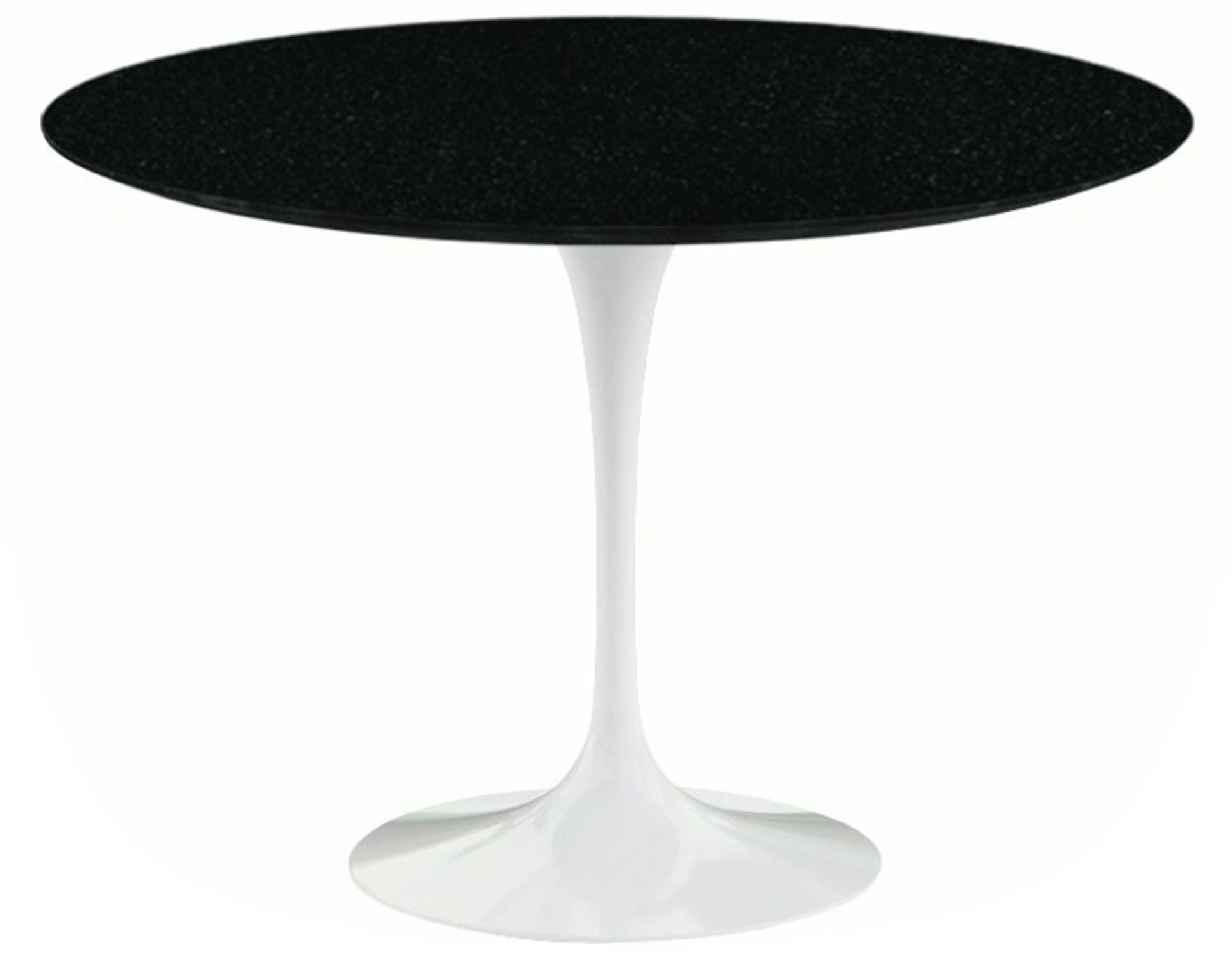 saarinen dining table - 42" round / high gloss - white / granite - black andes