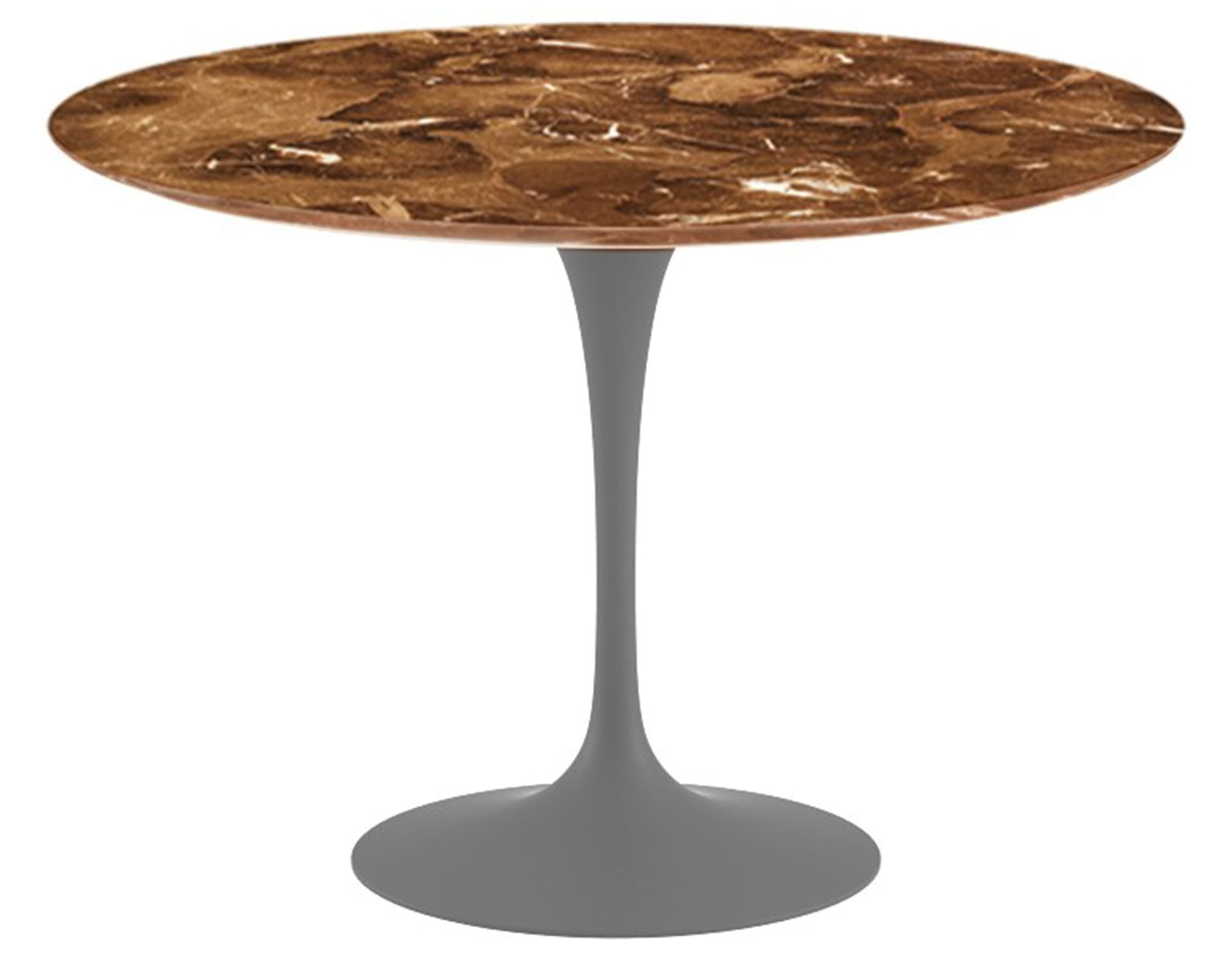 saarinen dining table - 42" round / satin - grey / satin marble - espresso