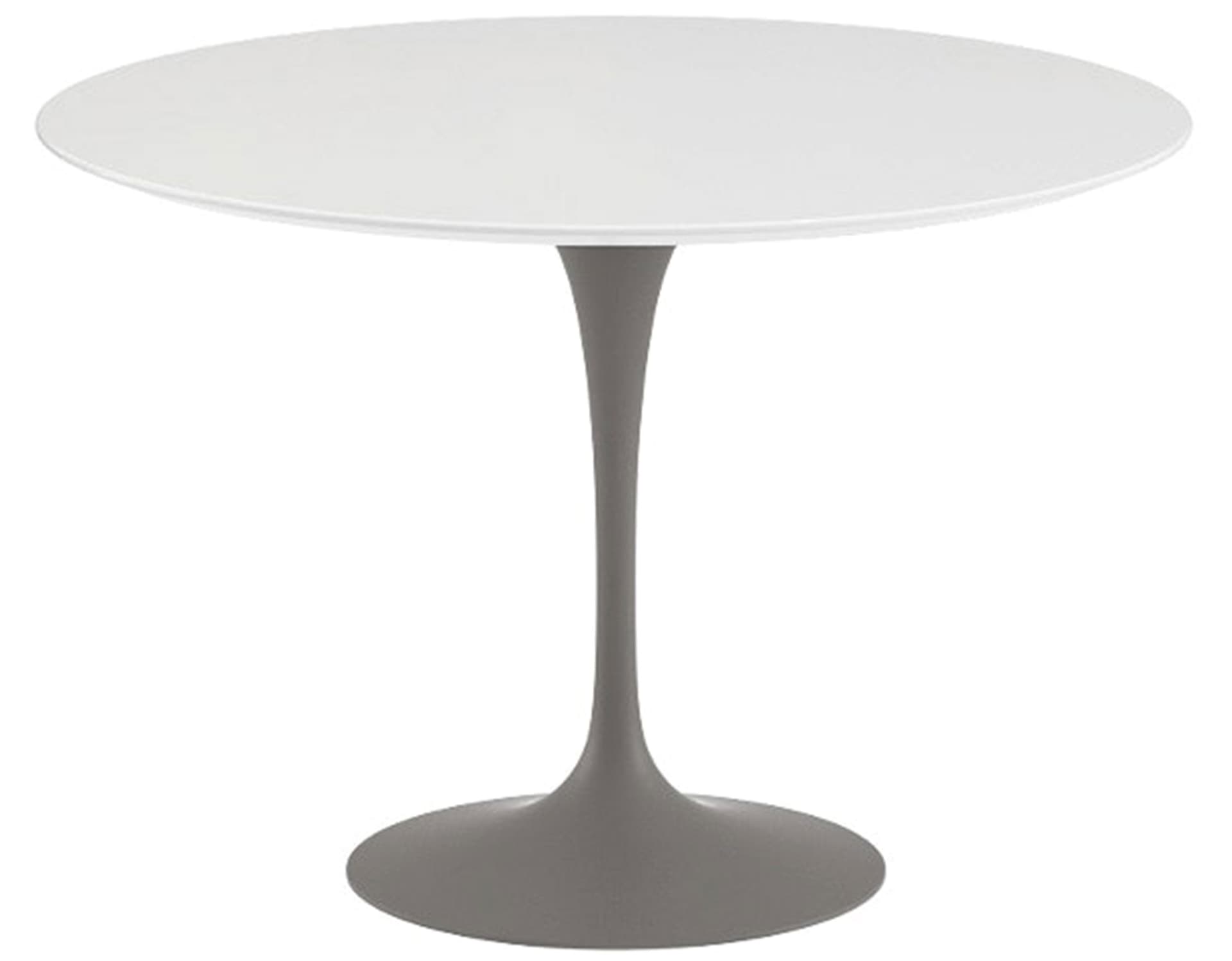 saarinen dining table - 42" round / satin - grey / laminate - white