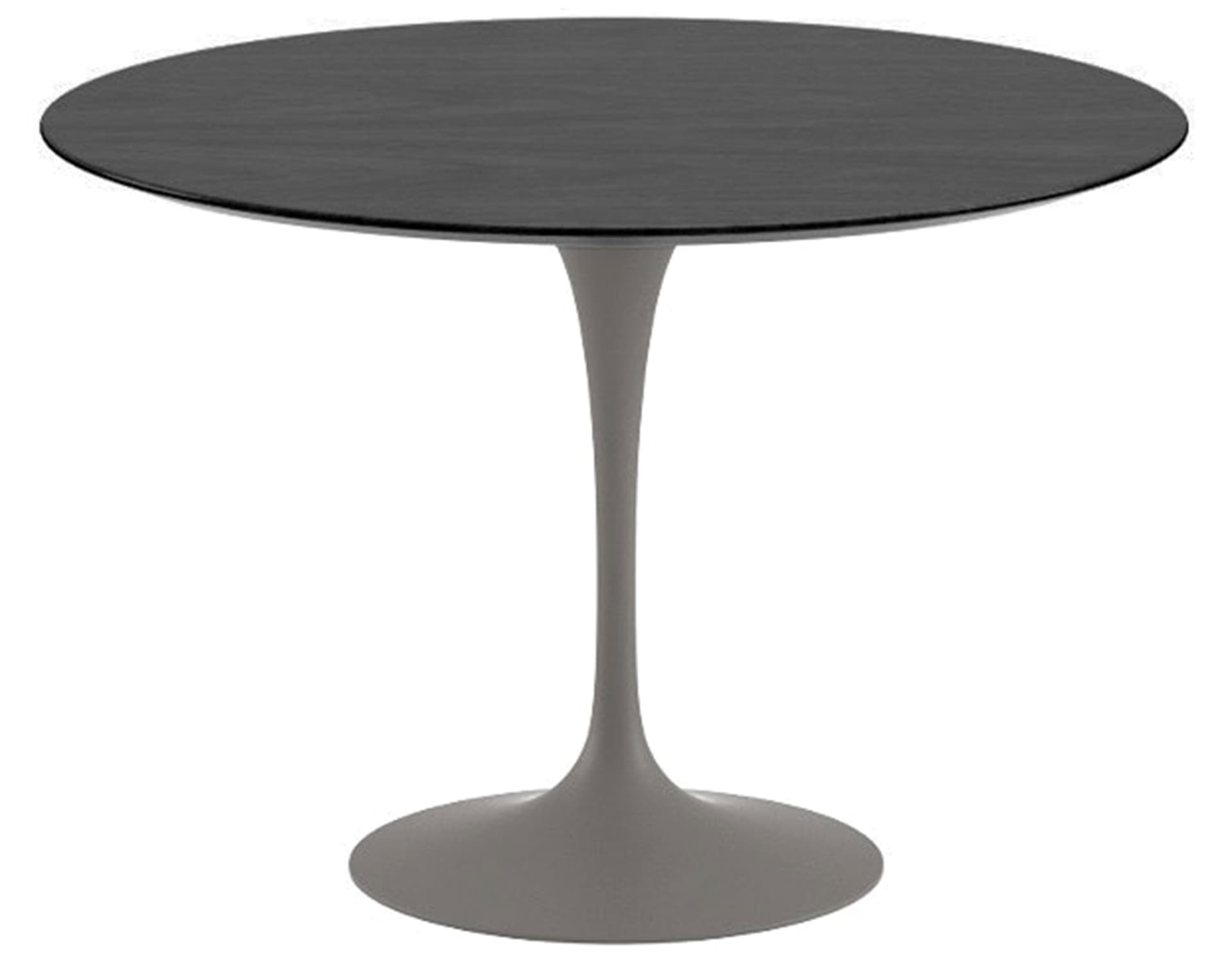 saarinen dining table - 42" round / satin - grey / veneer - ebonized walnut