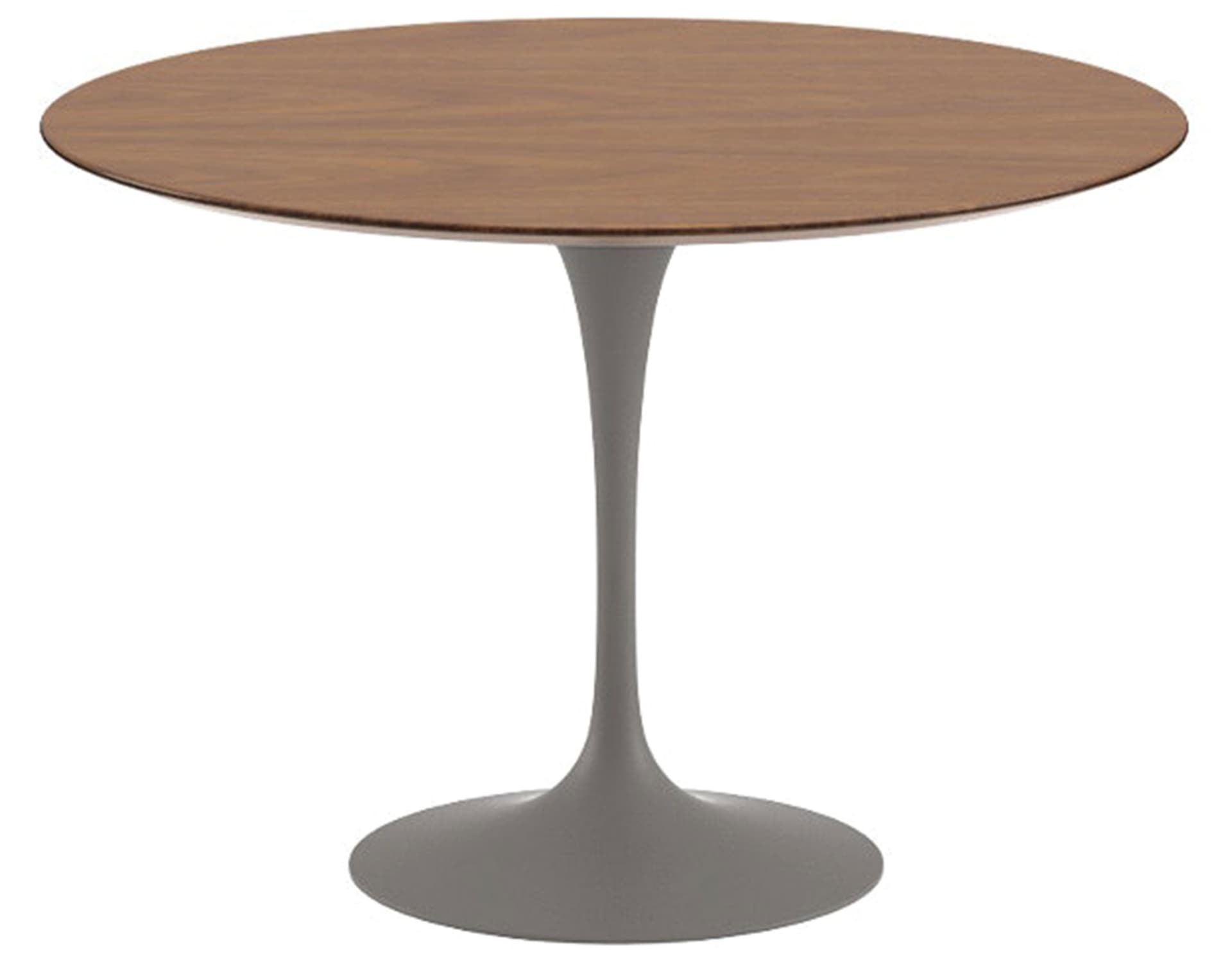 saarinen dining table - 42" round / satin - grey / veneer - light walnut