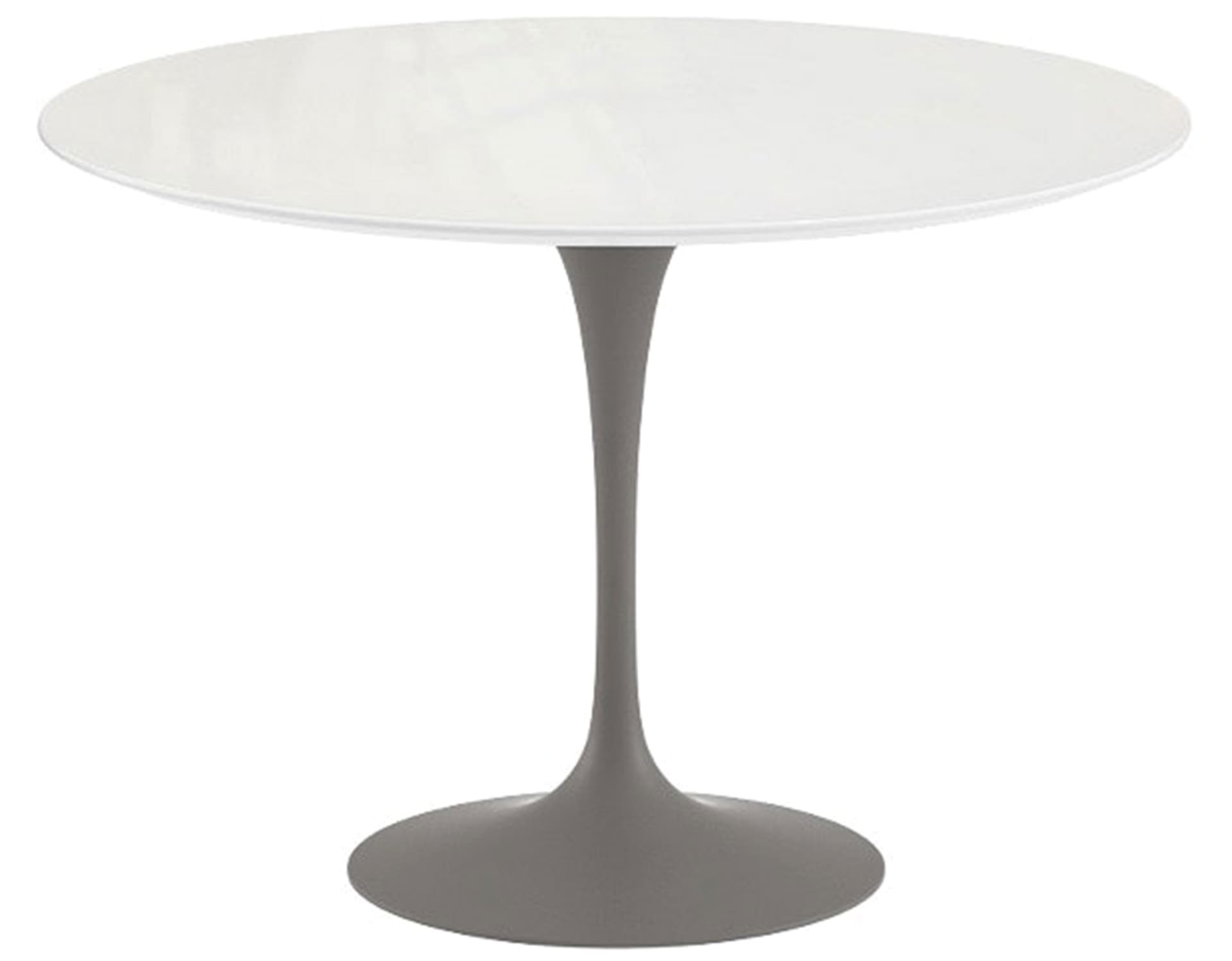 saarinen dining table - 42" round / satin - grey / engineered stone - vetro bianco