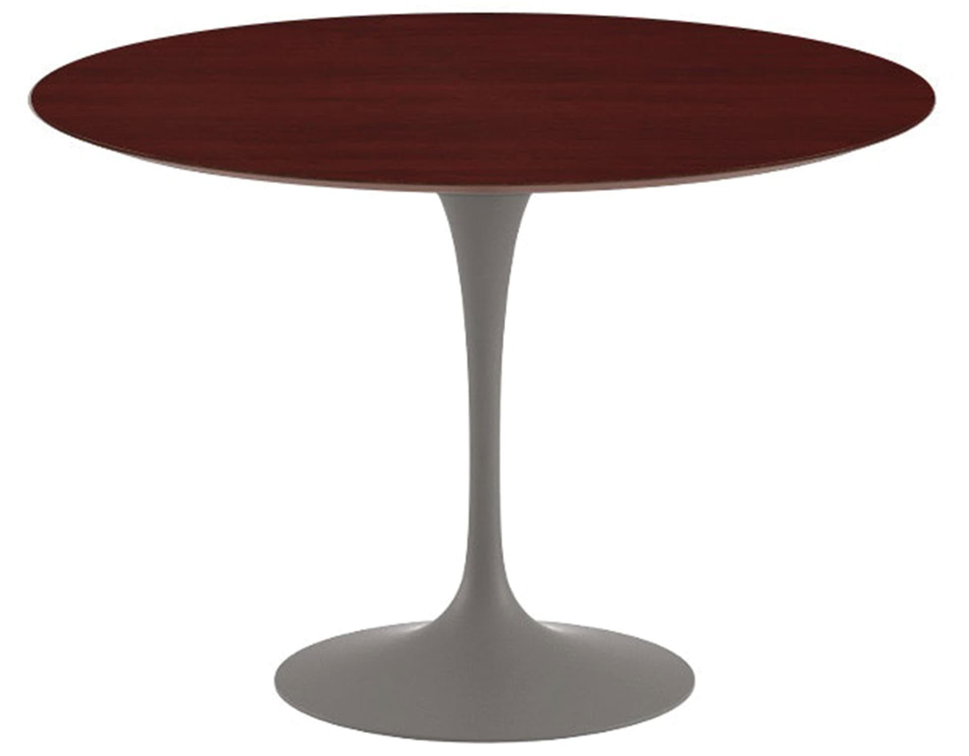 saarinen dining table - 42" round / satin - grey / veneer - reff dark cherry