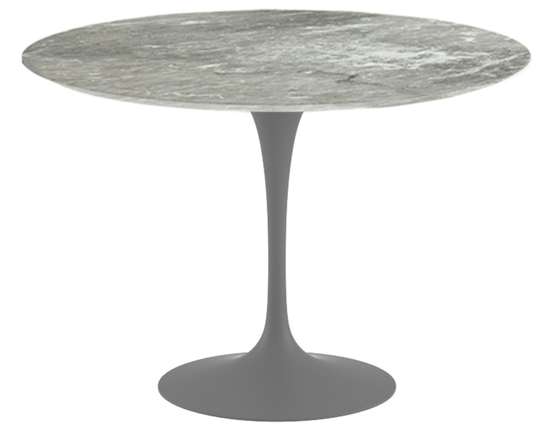 saarinen dining table - 42" round / satin - grey / polished marble - grey