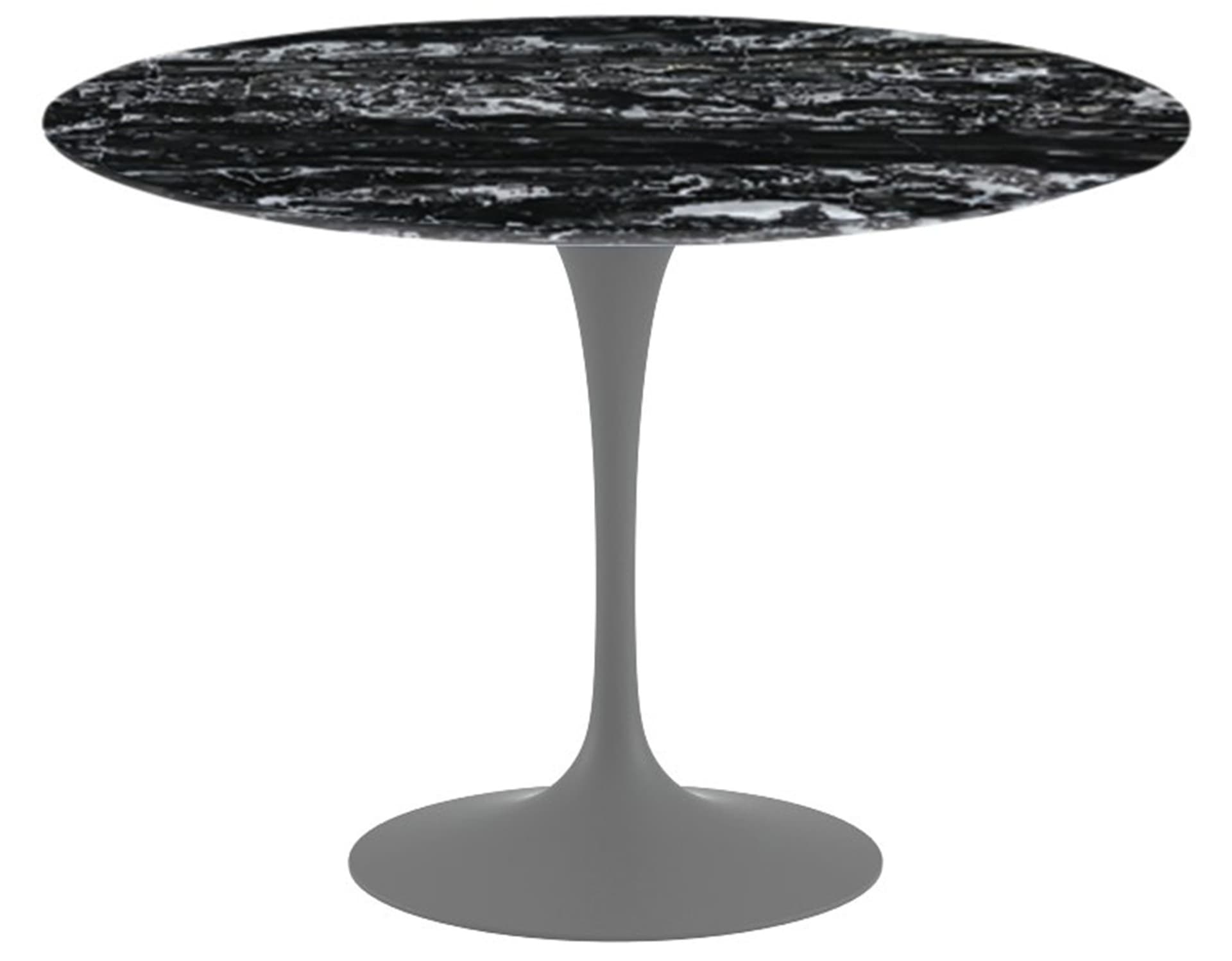 saarinen dining table - 42" round / satin - grey / satin marble - portoro