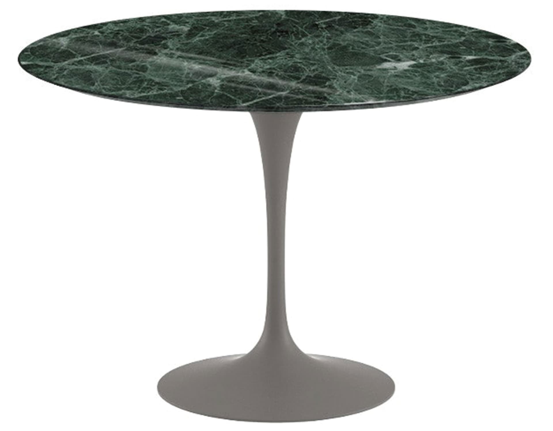 saarinen dining table - 42" round / satin - grey / polished marble - verde alpi