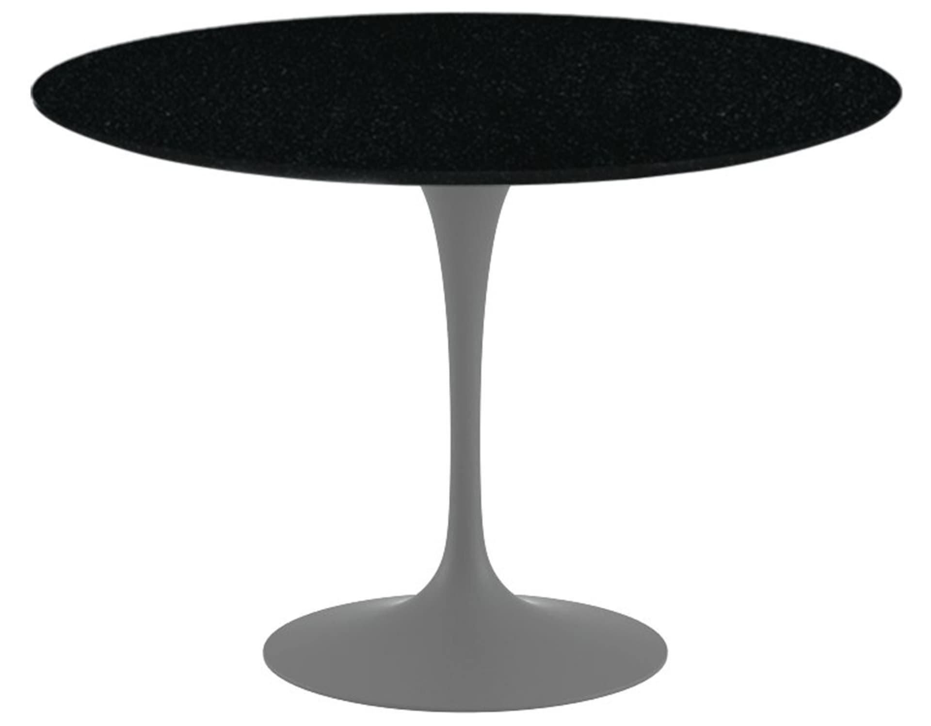 saarinen dining table - 42" round / satin - grey / granite - black andes