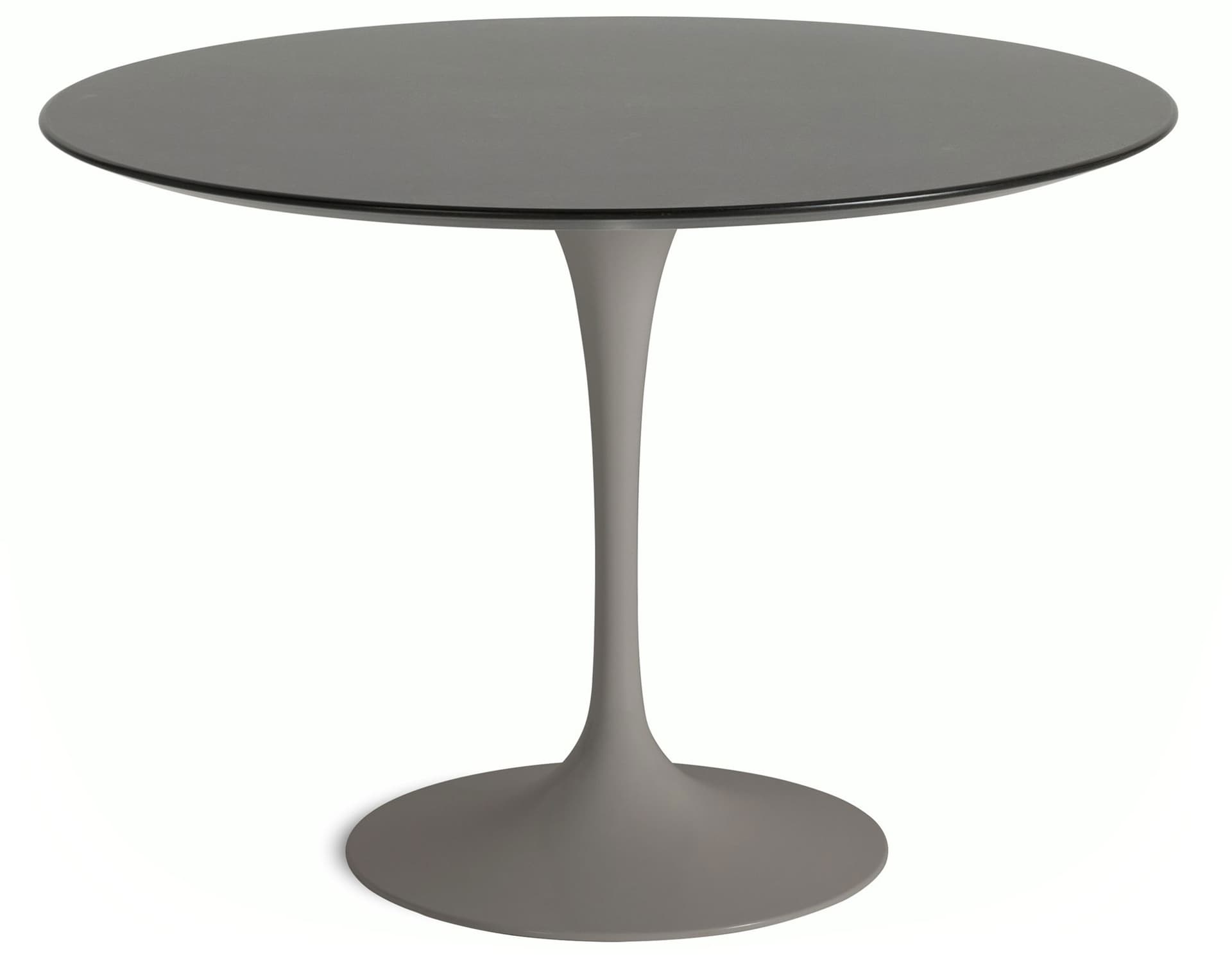 saarinen dining table - 42" round / satin - grey / veneer - topo noir