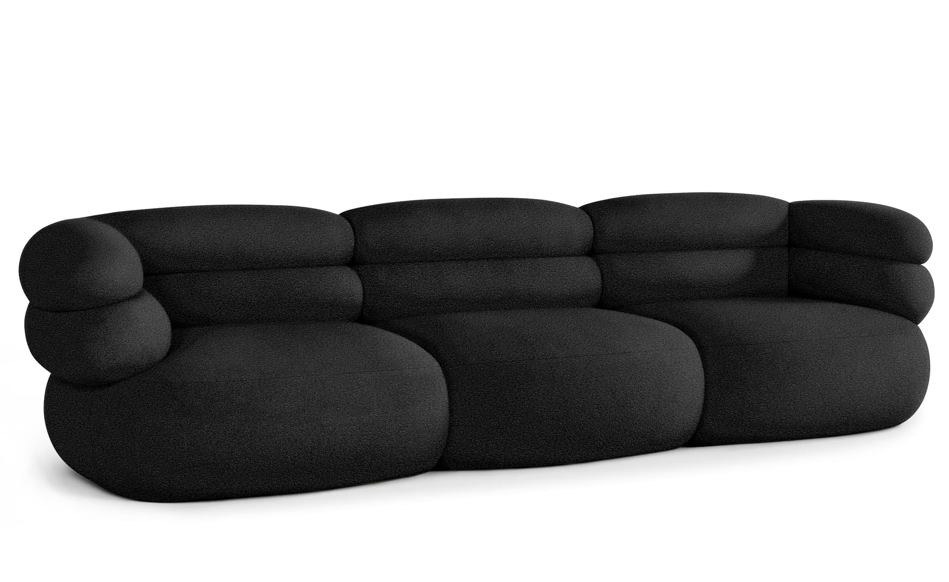 Biboni Sofa Three Seater / solid sublime - noir