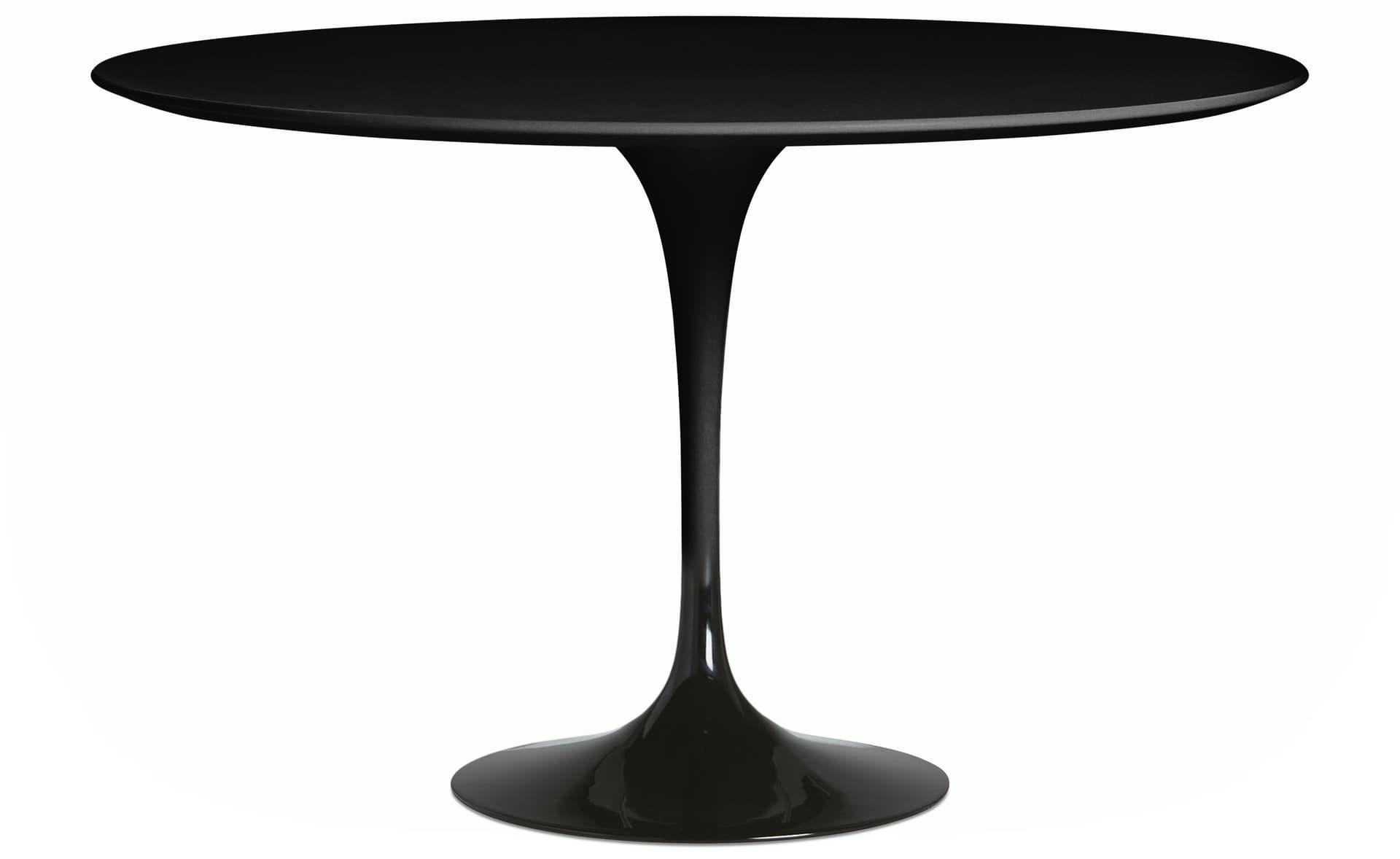 saarinen dining table - 54" round / high gloss - black / laminate - black