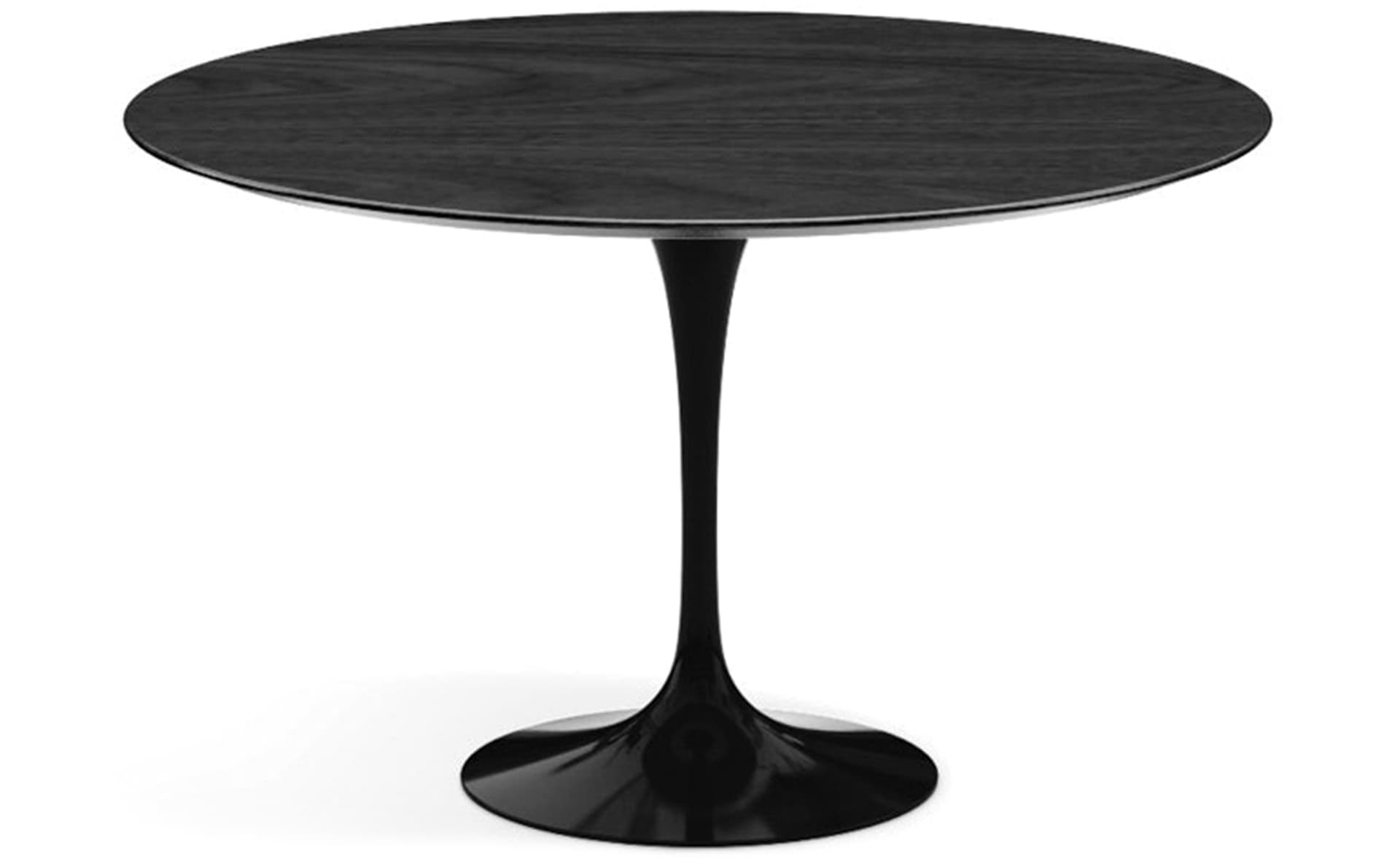 saarinen dining table - 54" round / high gloss - black / veneer - ebonized walnut