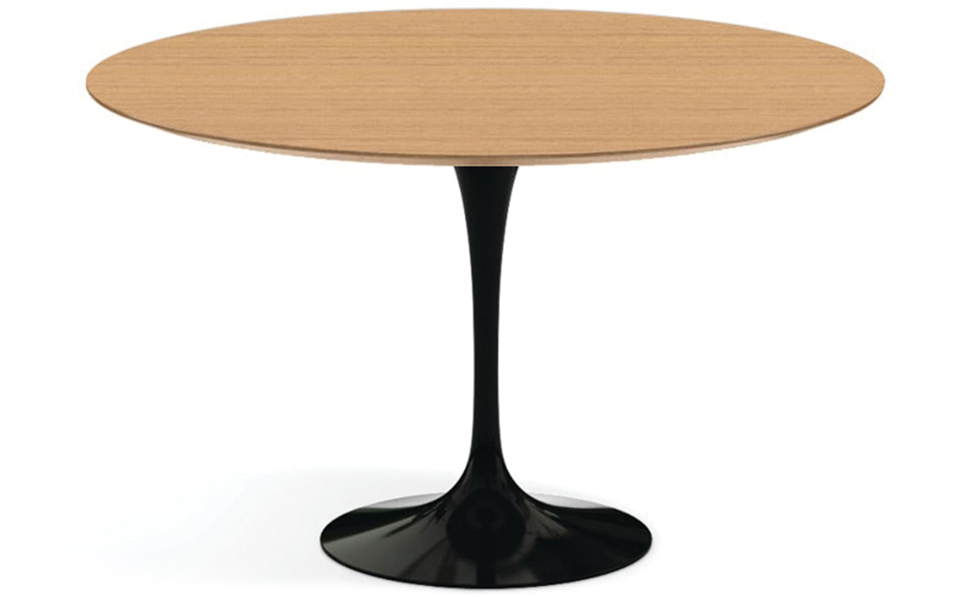 saarinen dining table - 54" round / high gloss - black / veneer - light oak