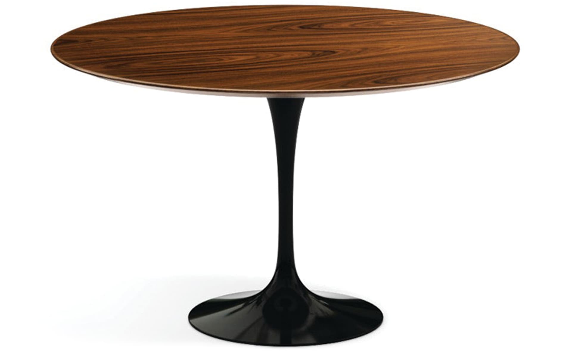 saarinen dining table - 54" round / high gloss - black / veneer - rosewood