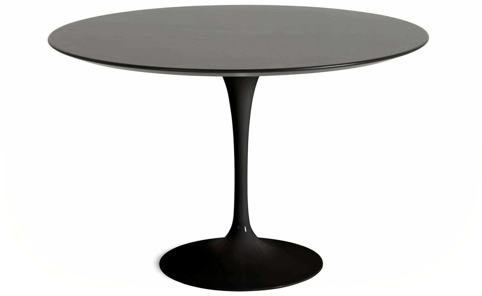 saarinen dining table - 54" round / high gloss - black / veneer - topo noir