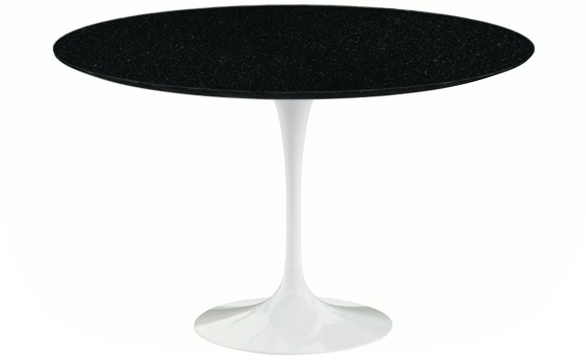 saarinen dining table - 54" round / high gloss - white / granite - black andes