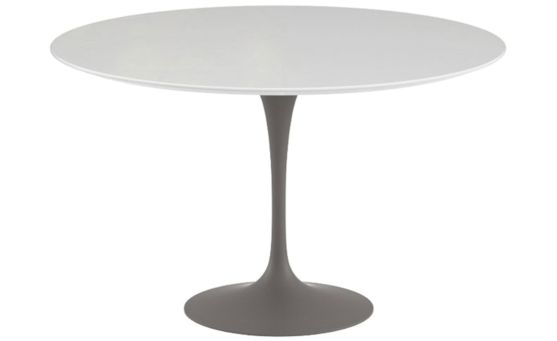 saarinen dining table - 54" round / satin - grey / laminate - white
