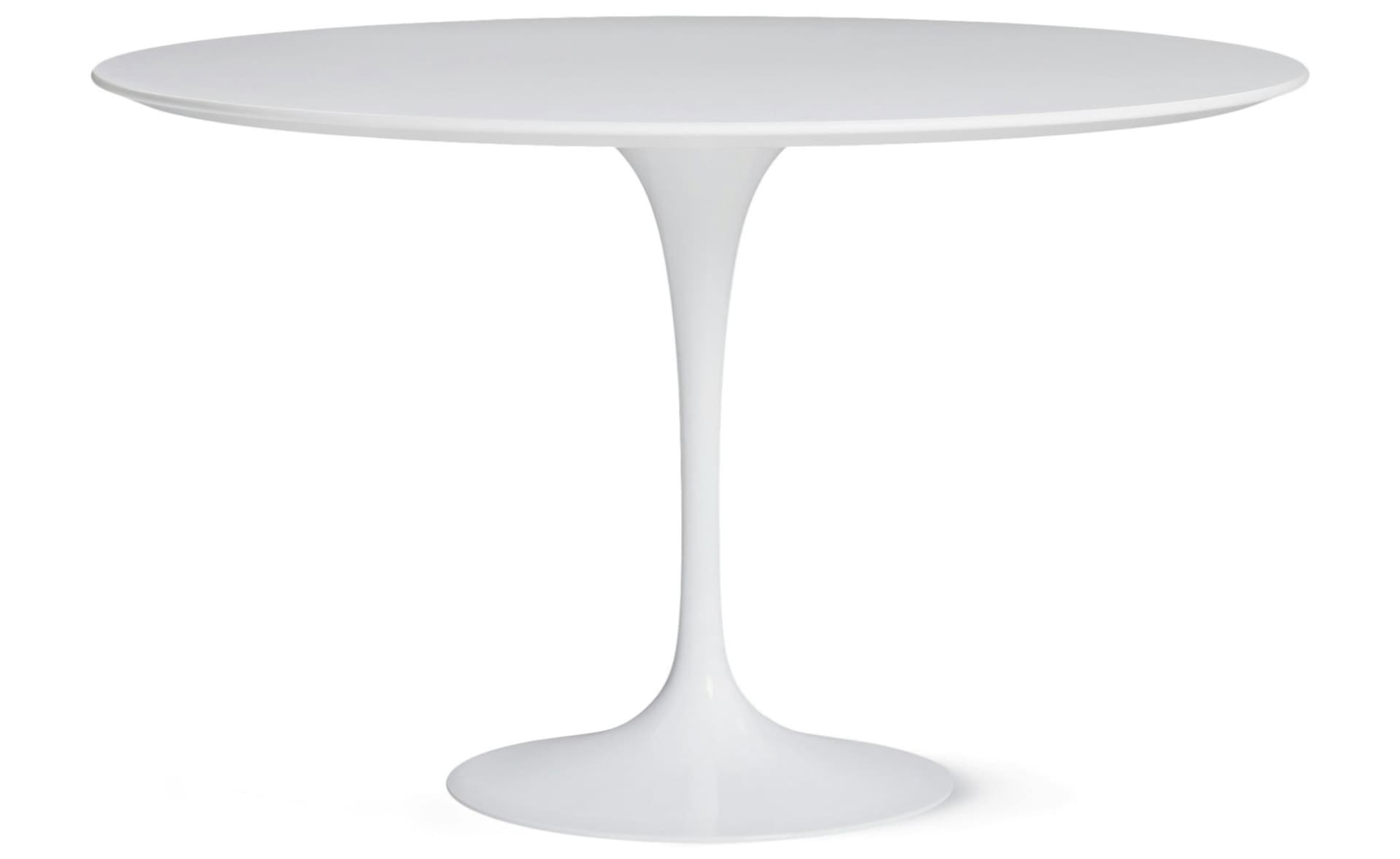 saarinen dining table - 54" round / high gloss - white / laminate - white