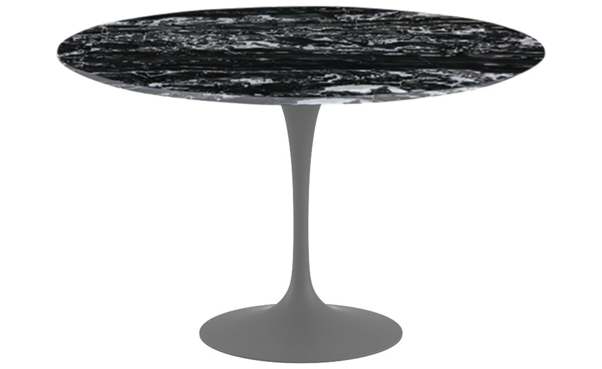 saarinen dining table - 54" round / satin - grey / satin marble - portoro