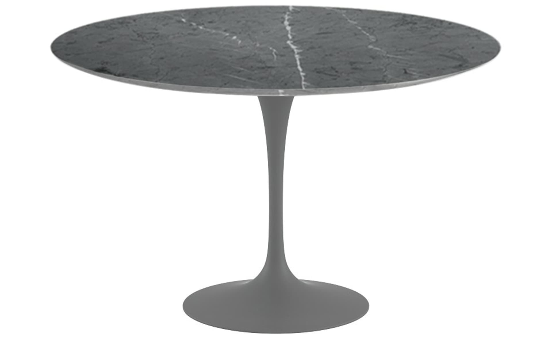 saarinen dining table - 54" round / satin - grey / satin marble - grigio marquina
