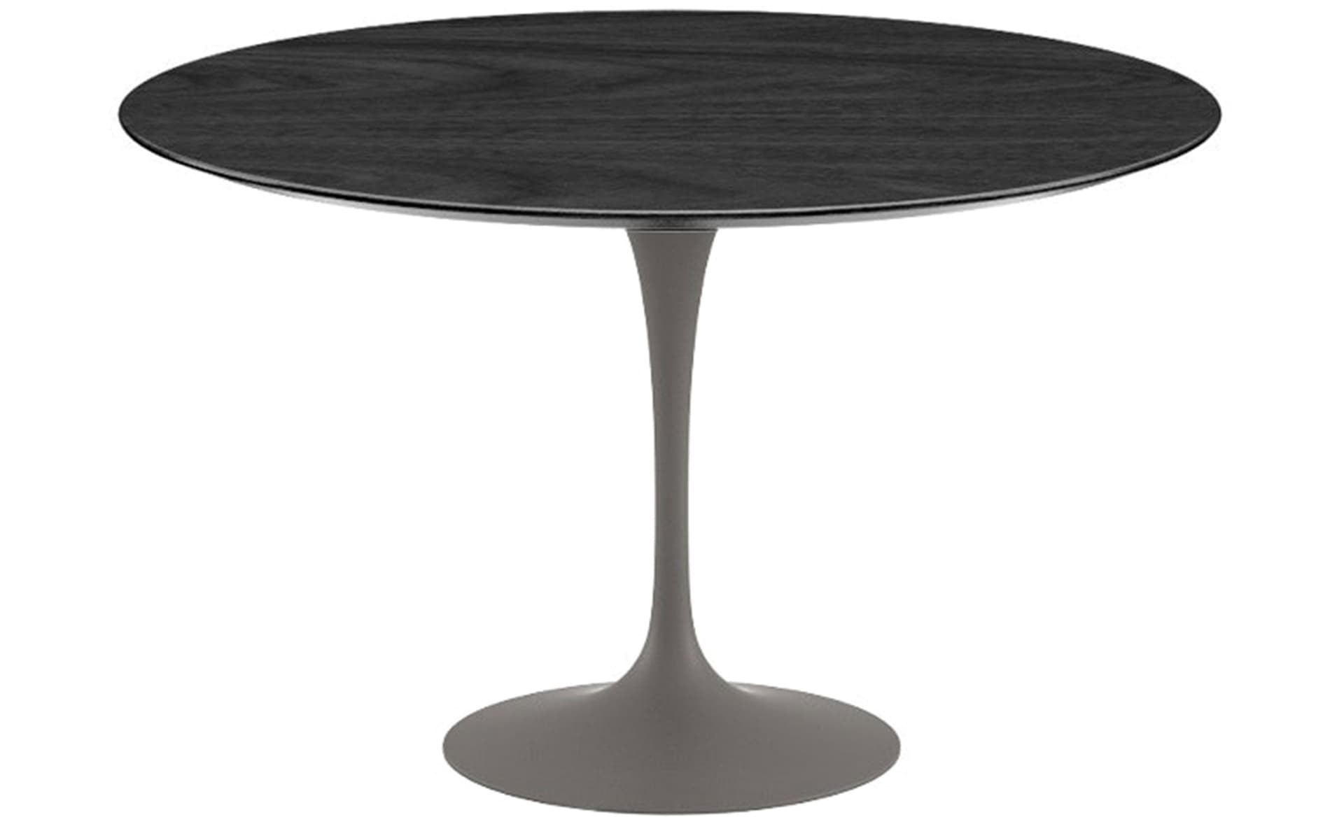 saarinen dining table - 54" round / satin - grey / veneer - ebonized walnut