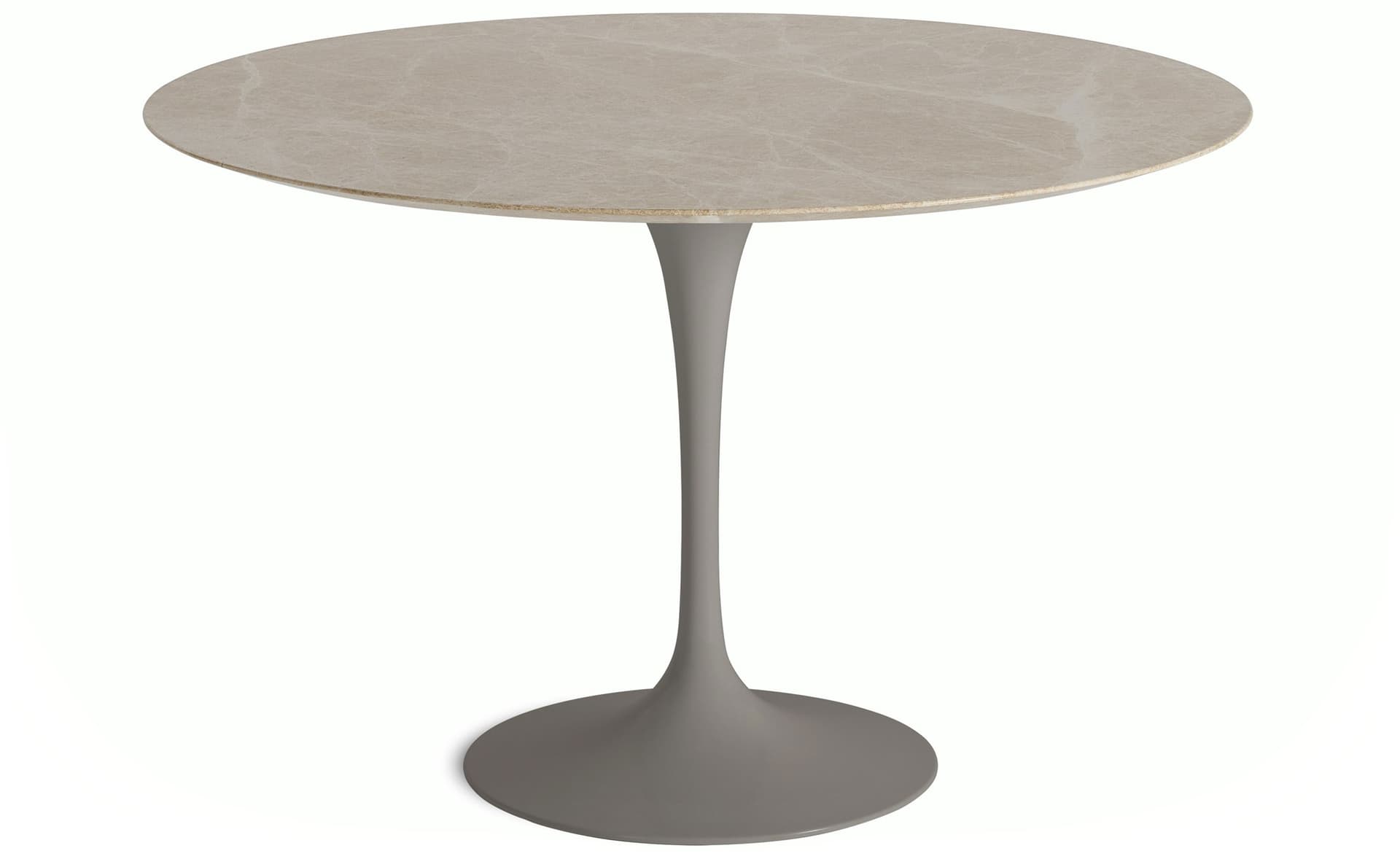 saarinen dining table - 54" round / satin - grey / satin marble - emperador light
