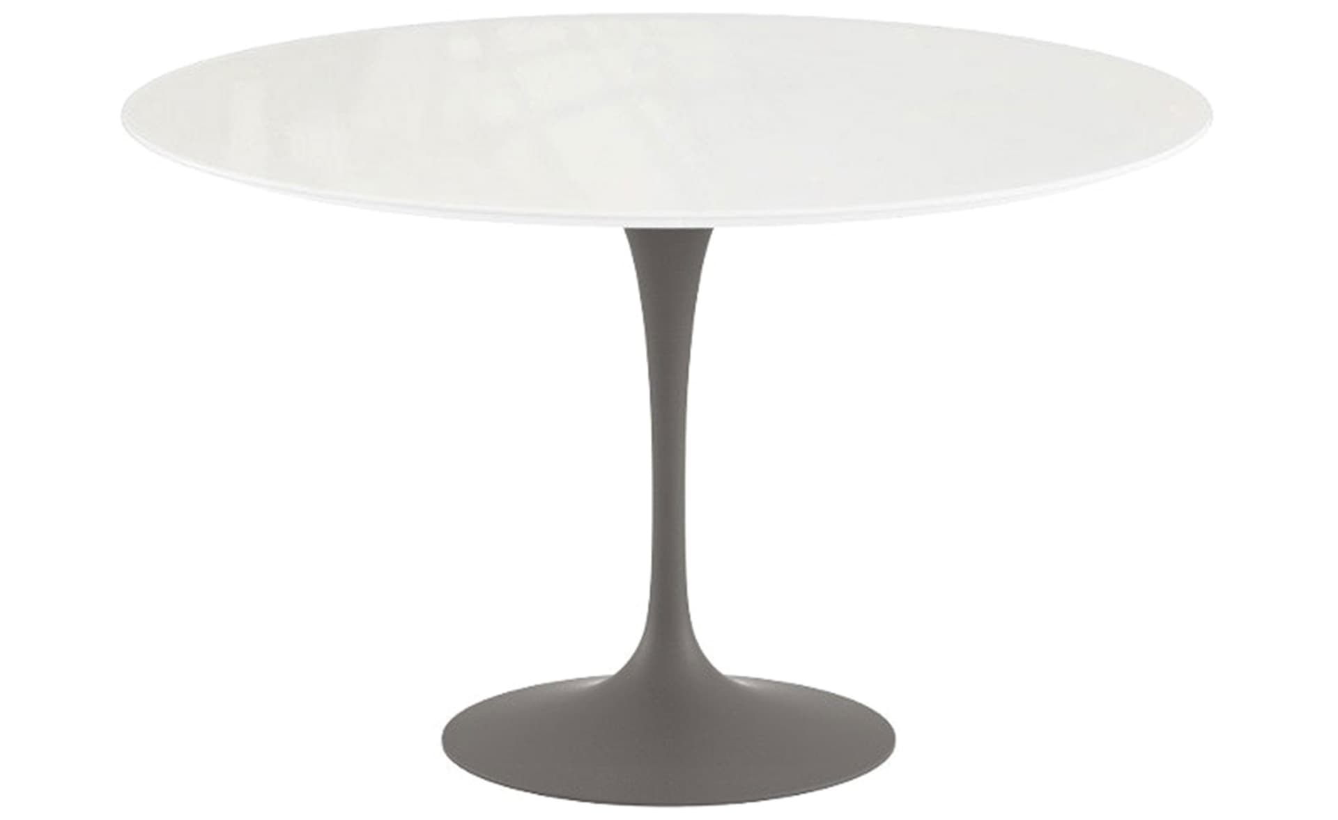 saarinen dining table - 54" round / satin - grey / engineered stone - vetro bianco