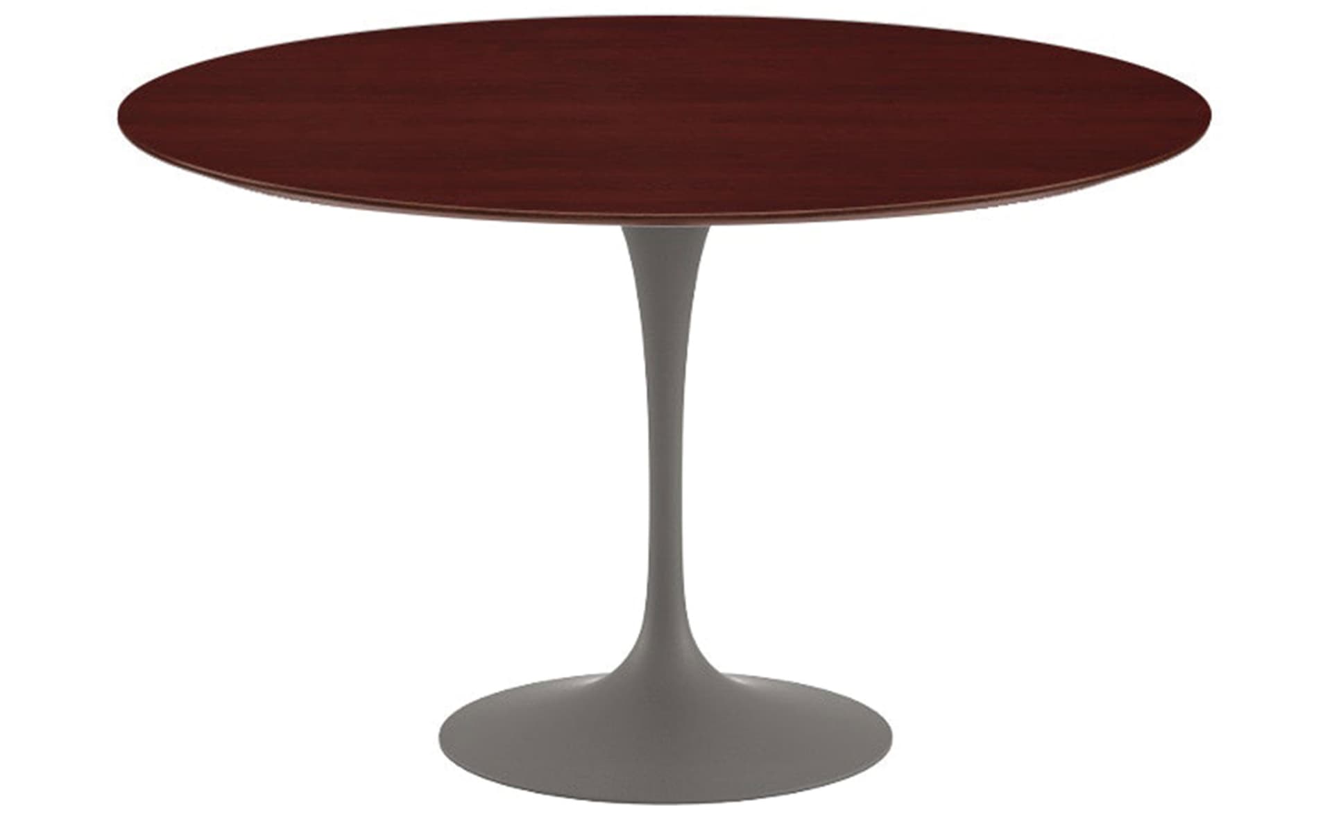 saarinen dining table - 54" round / satin - grey / veneer - reff dark cherry
