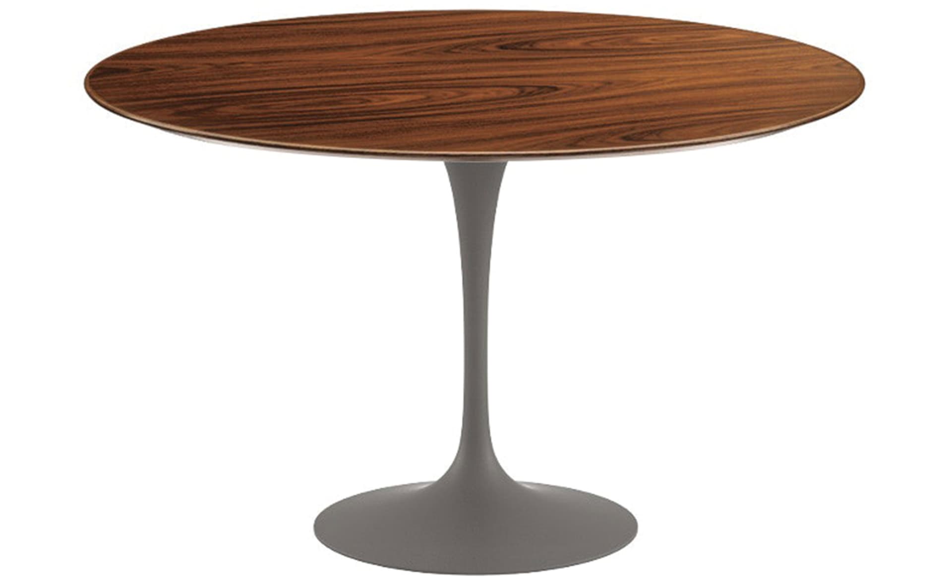 saarinen dining table - 54" round / satin - grey / veneer - rosewood