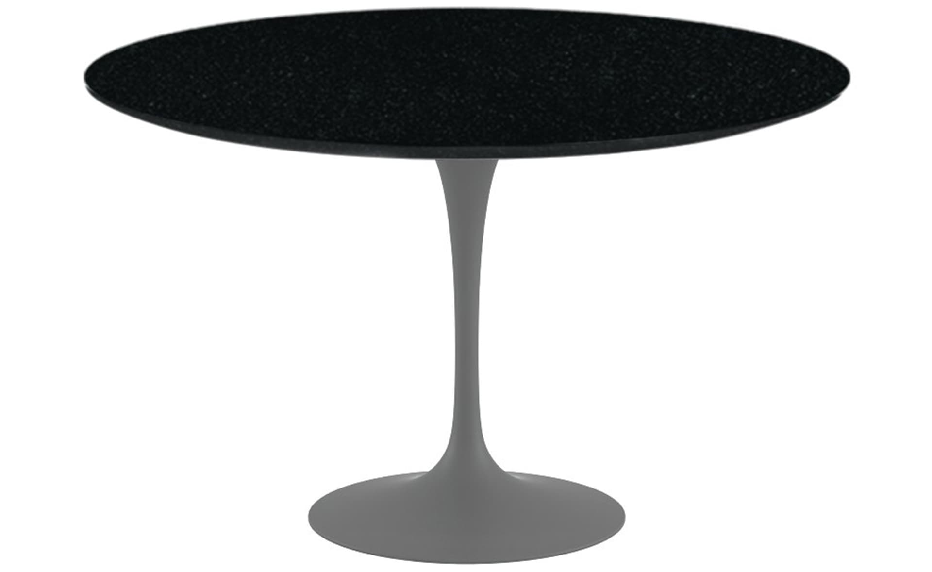 saarinen dining table - 54" round / satin - grey / granite - black andes